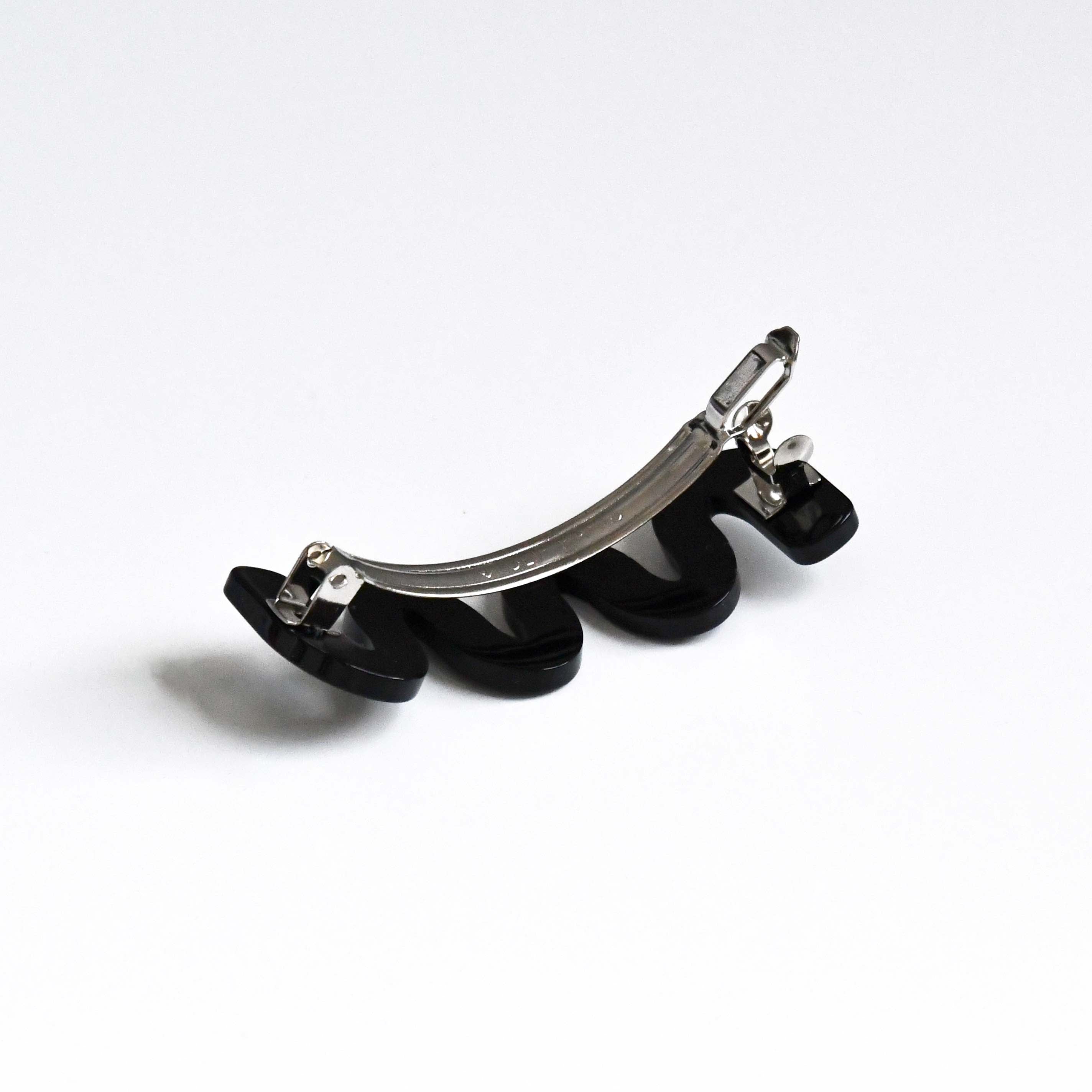 bibmilk Wave Hair barrette Black, Korean fashion