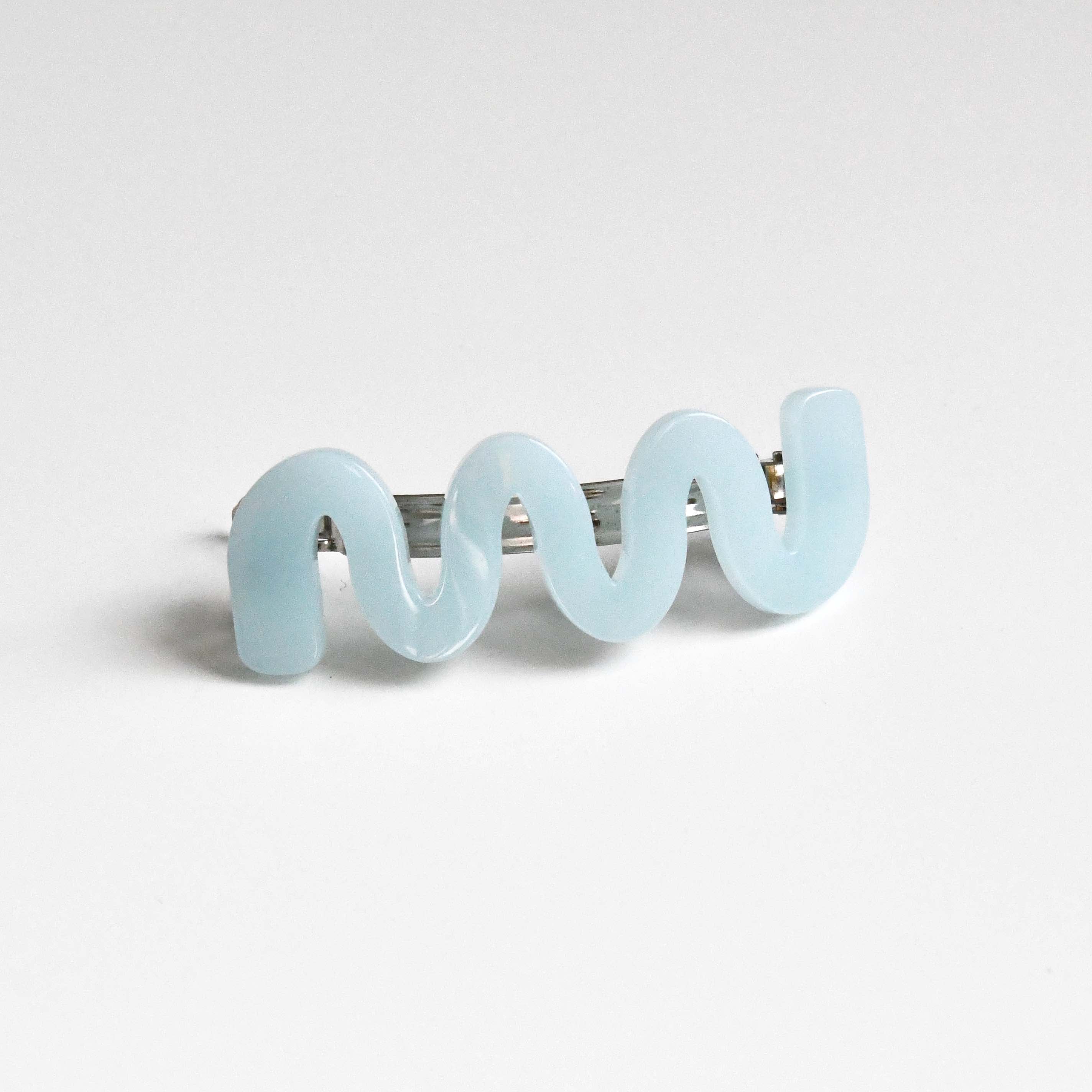 bibmilk Wave Hair barrette Blue, Korean fashion