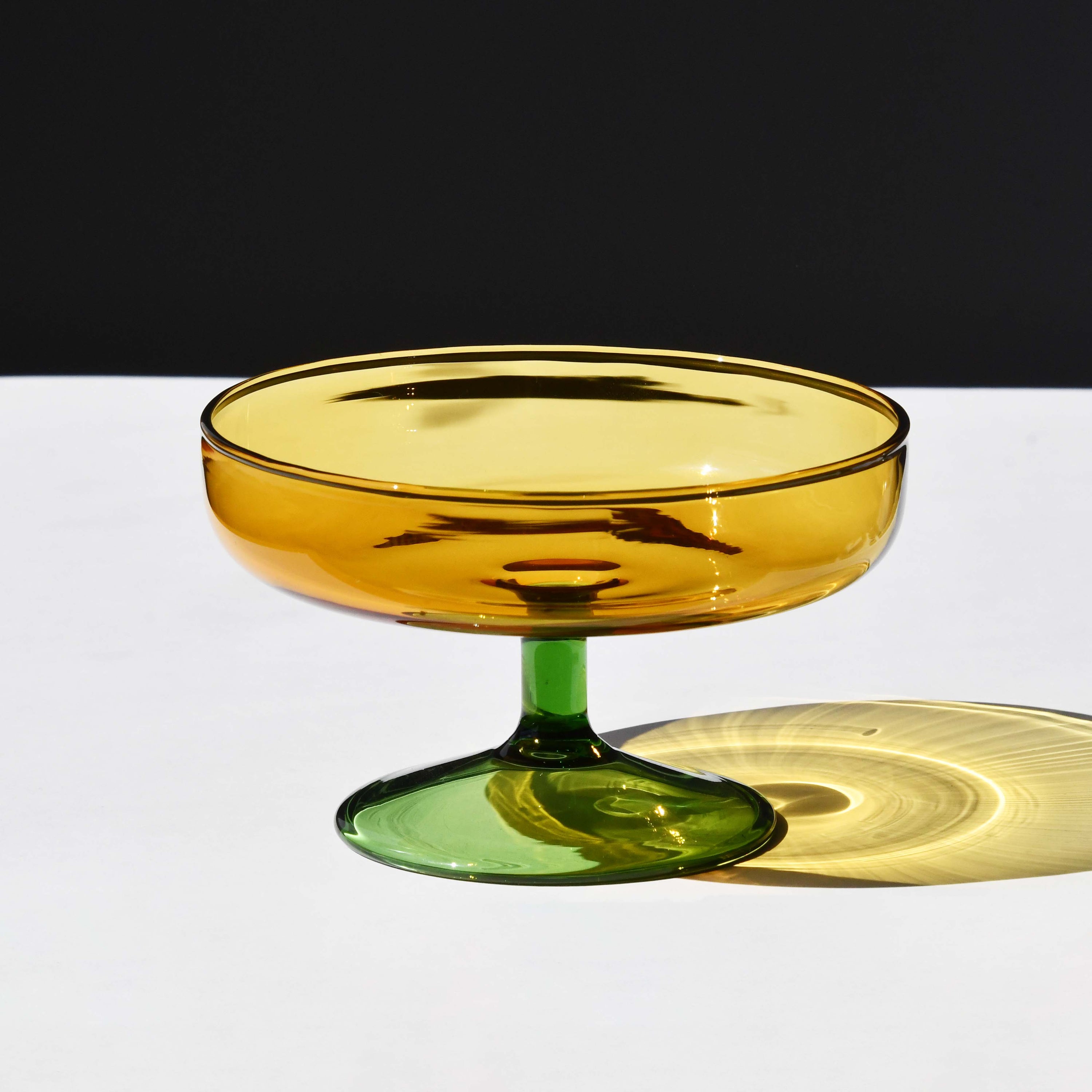 BISQUE LA MAGIEE Heat Resistant Glass Dessert Cup, Yellow Green