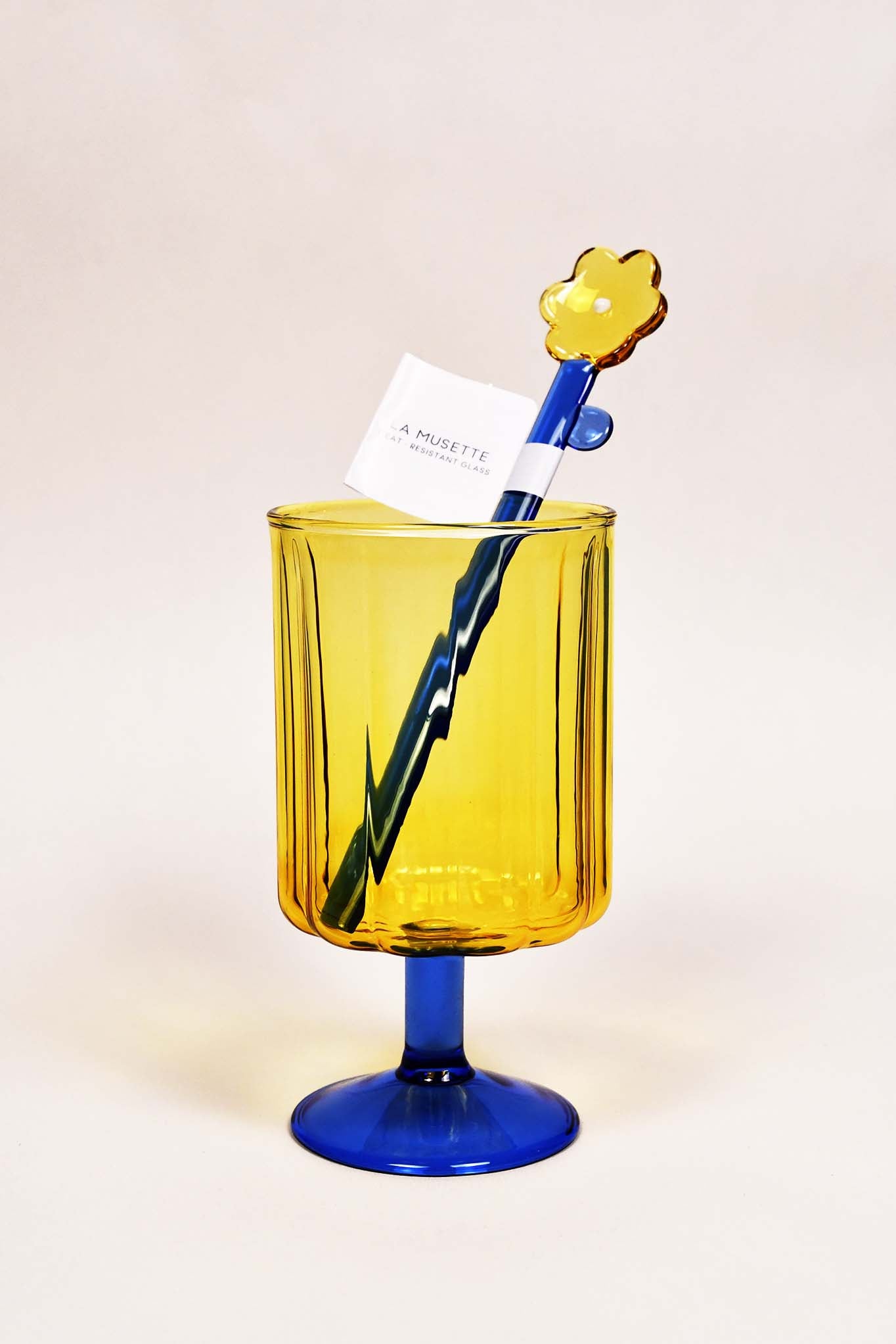 [BISQUE] LA MUSETTE Heat Resistant Goblet Mug - Yellow × Blue