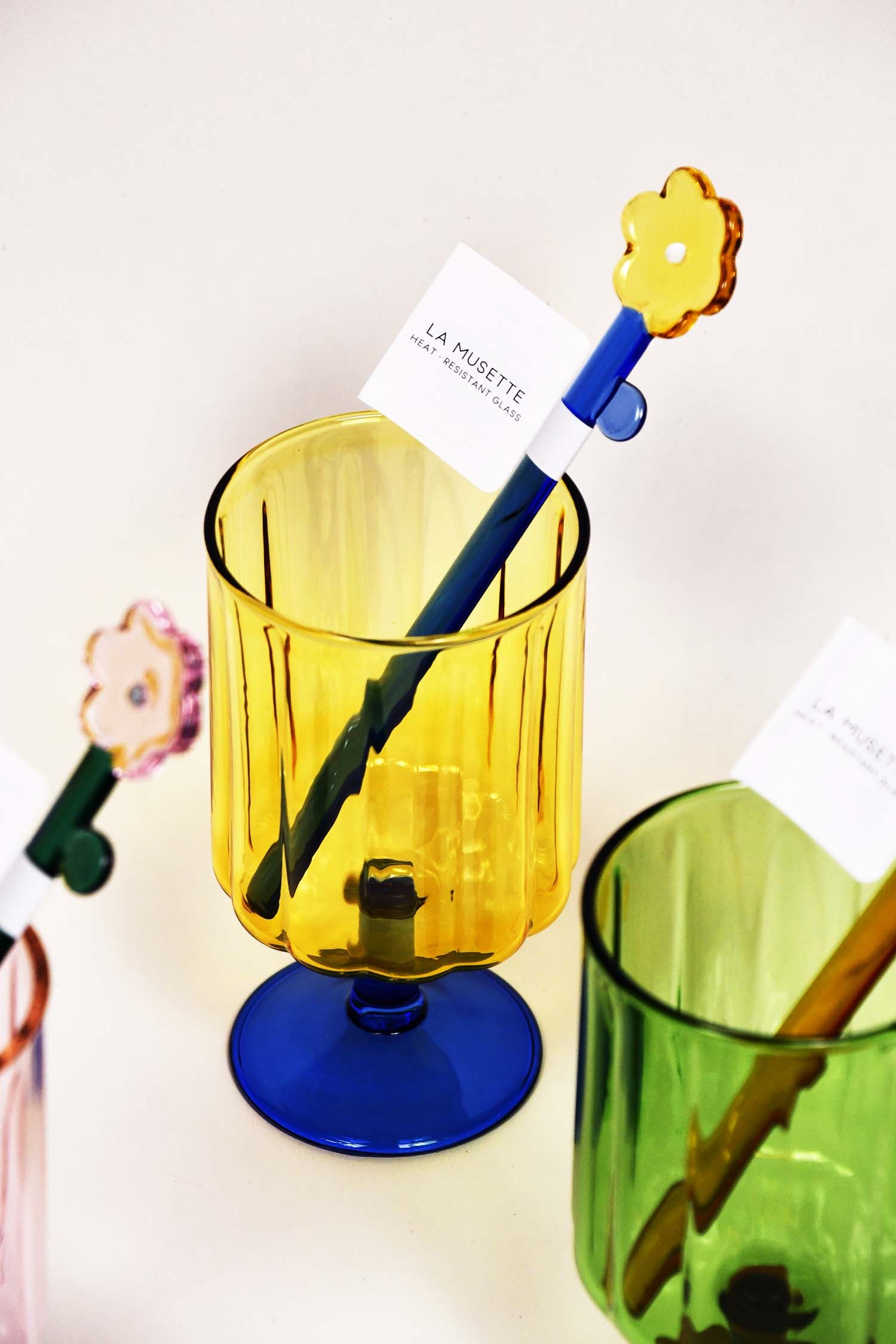 [BISQUE] LA MUSETTE Heat Resistant Goblet Mug - Yellow × Blue