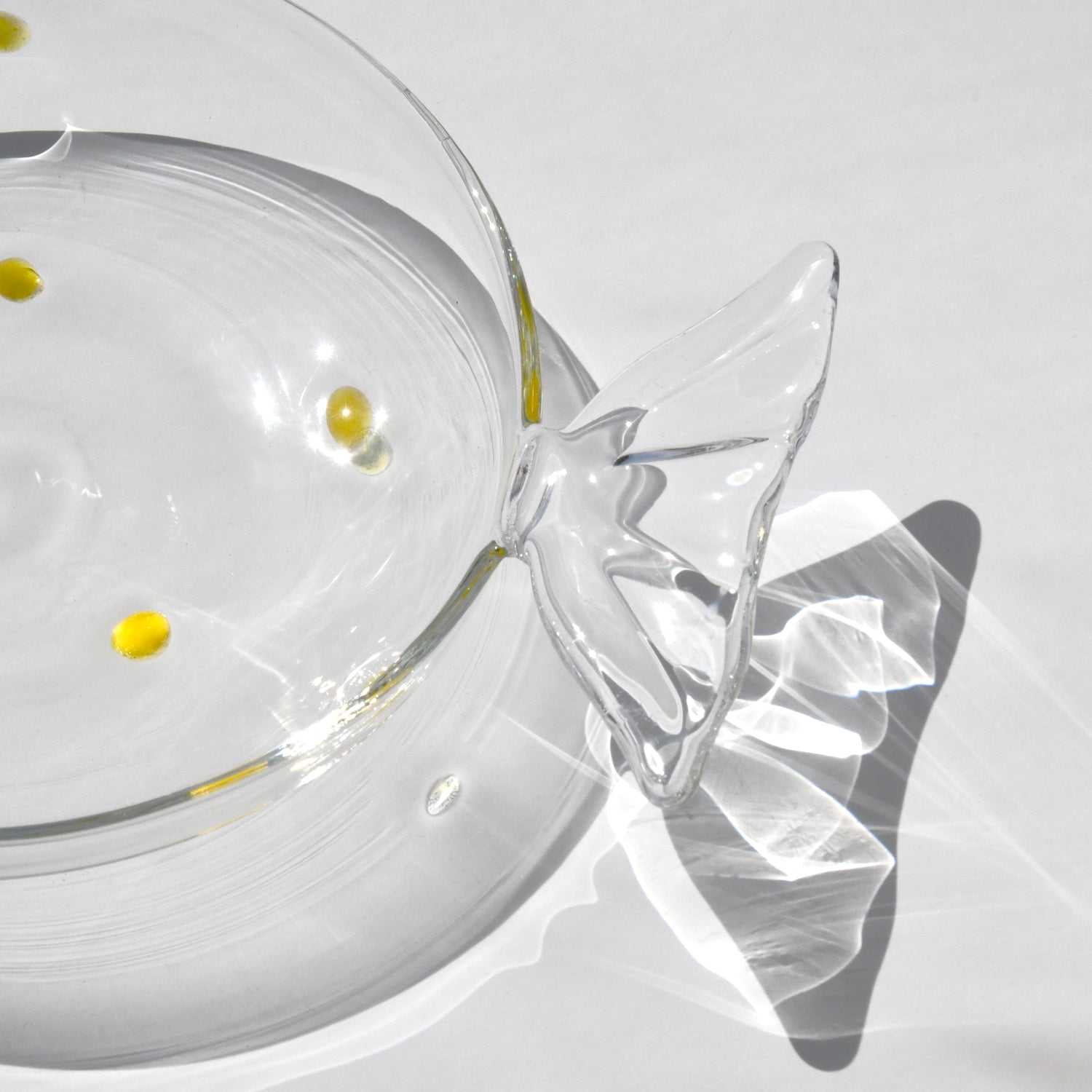 BISQUE Candy Bon Bon Glass Plate Yellow dots