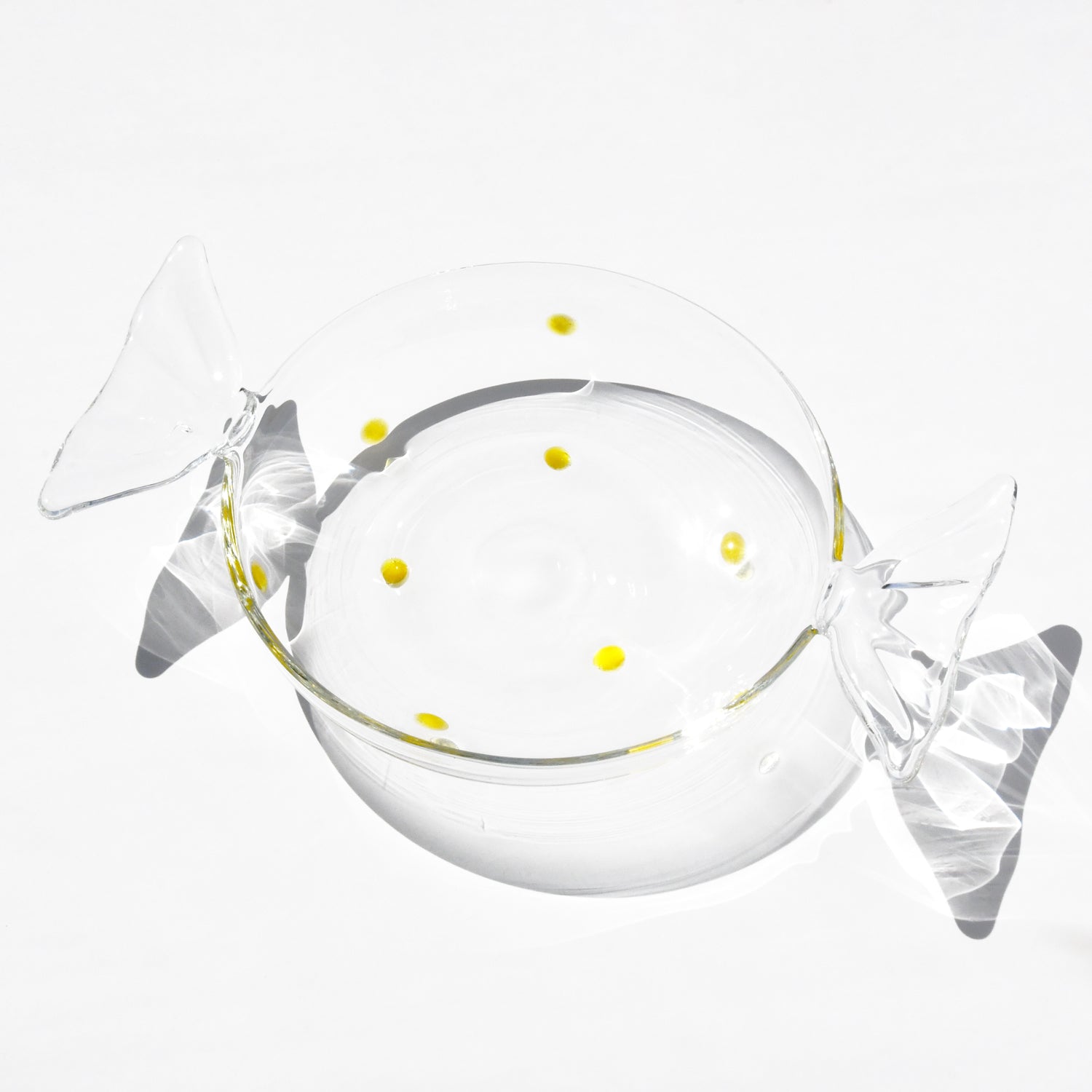 BISQUE Candy Bon Bon Glass Plate Yellow dots