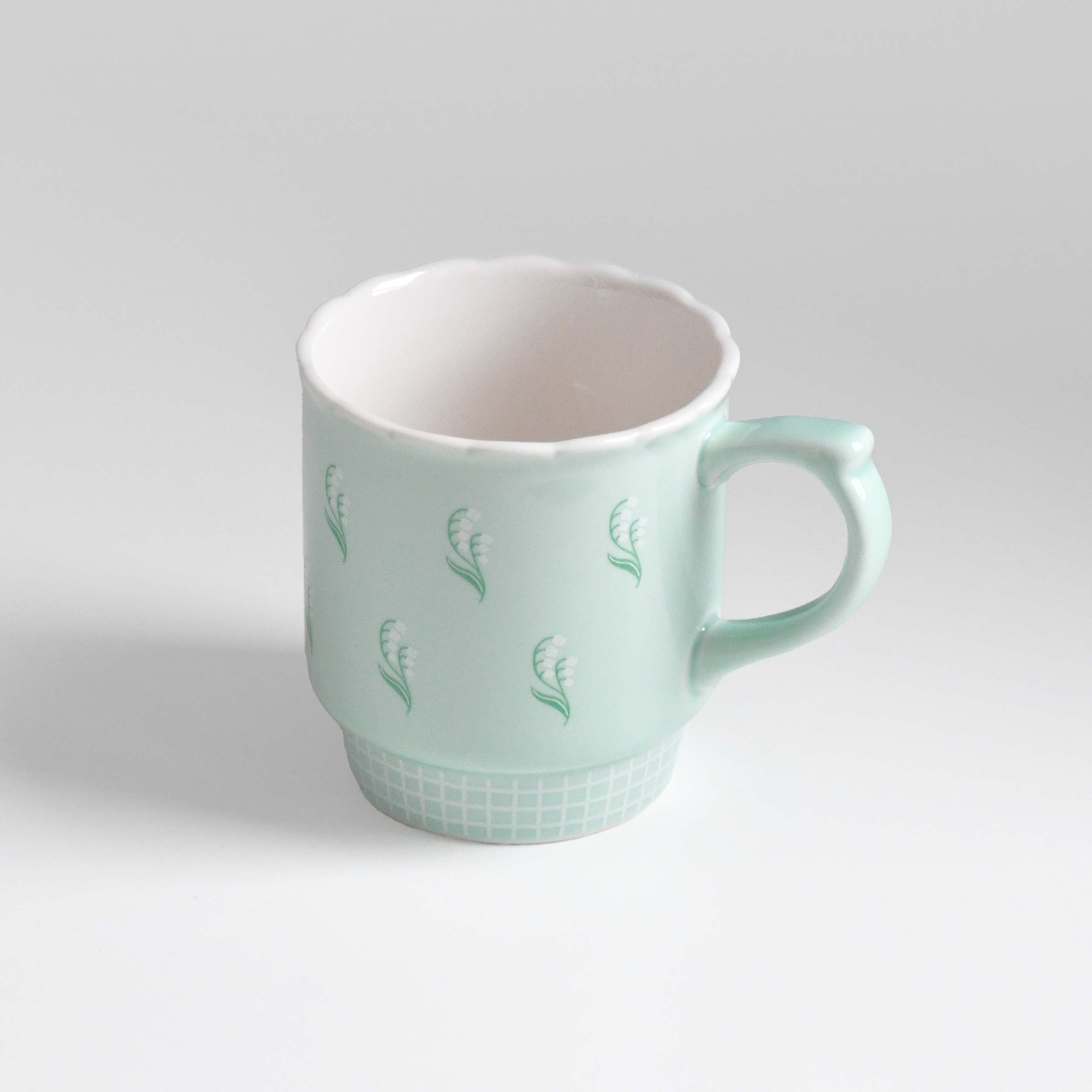 bloomy mug Mint Lily Mug cup, cute retro design