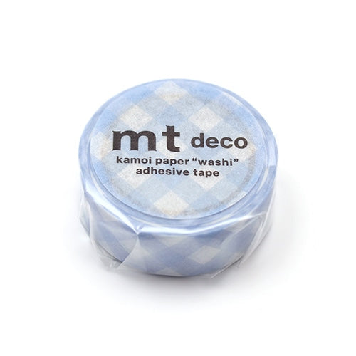 mt. Deco Masking Tape Check Blue, Japanese brand