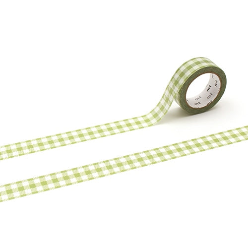 mt. Deco Masking Tape Check Green, Japanese brand