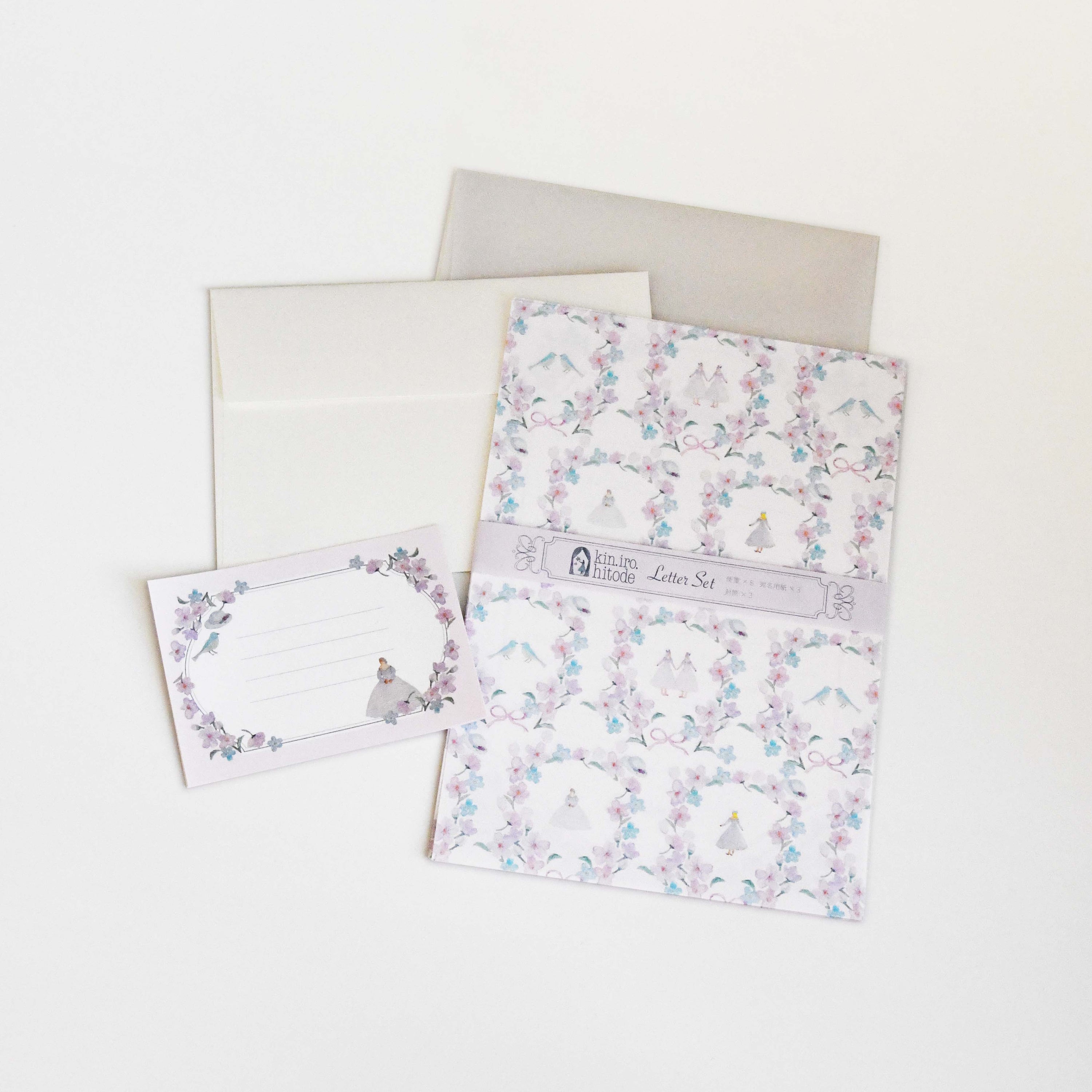 kin.iro.hitode Cherry Blossom Illustration Letter Set