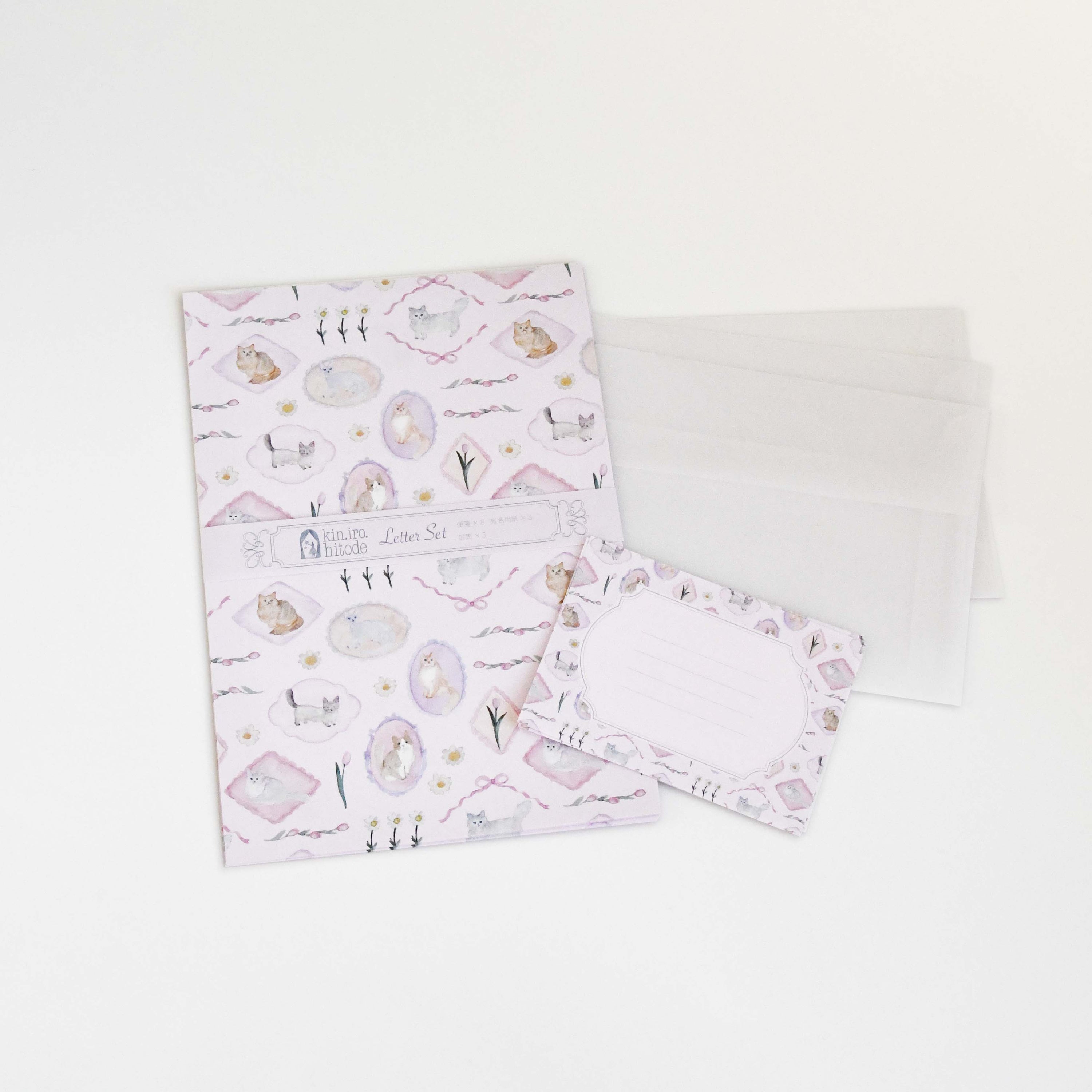 kin.iro.hitode Cat & Tulip Illustration Letter Set