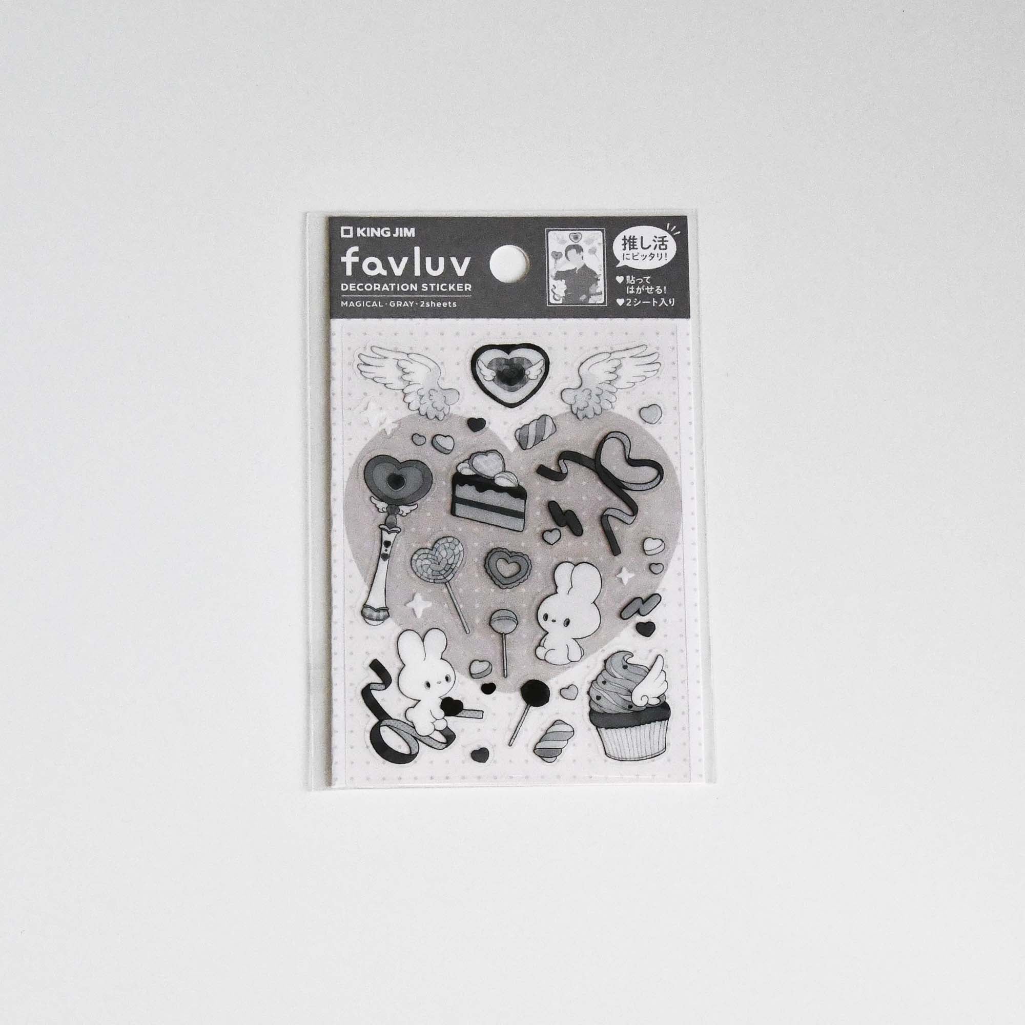 [KINGJIM] Decoration Sticker - Gray Rabbit