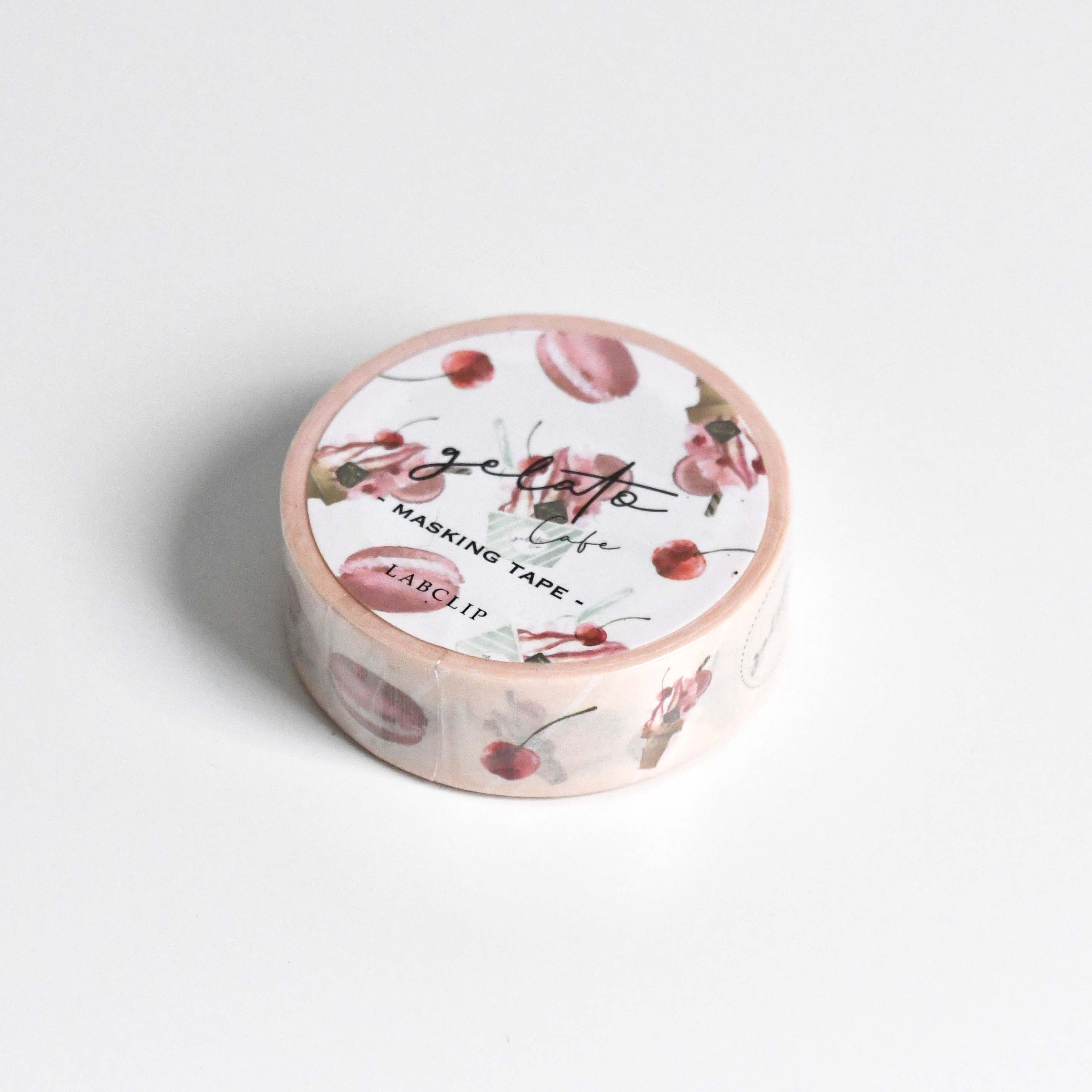 LABCLIP 15mm Masking Tape, Gelato cafe pink, Retro illustration