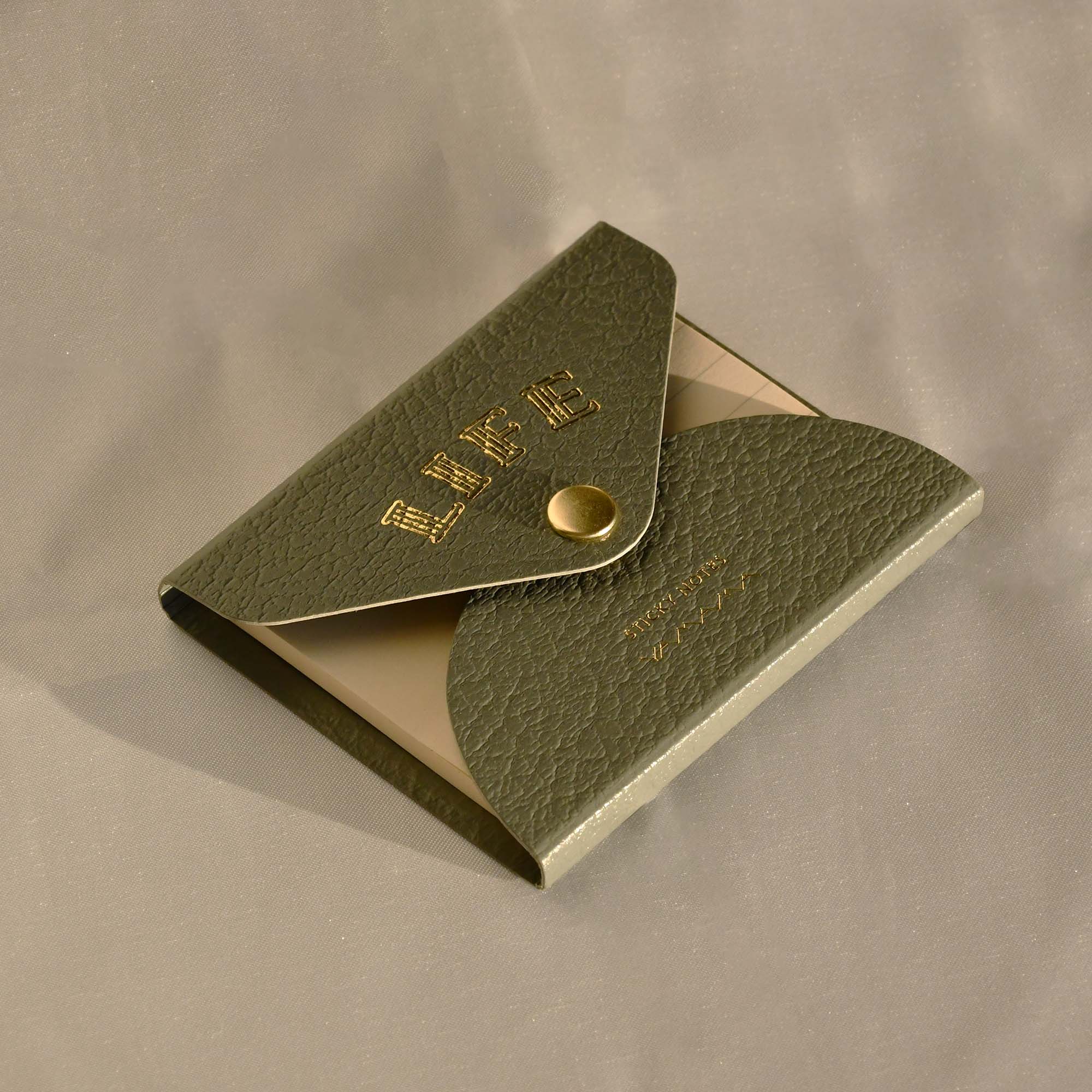 LIFE Index Sticky Memo Notes with Leather Case Gray YAMAMA Bungu Stationery  
