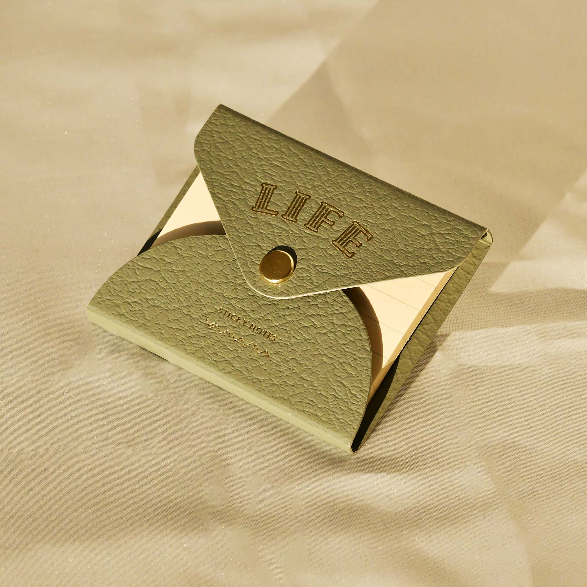 LIFE Index Sticky Memo Notes with Leather Case Gray YAMAMA Bungu Stationery  