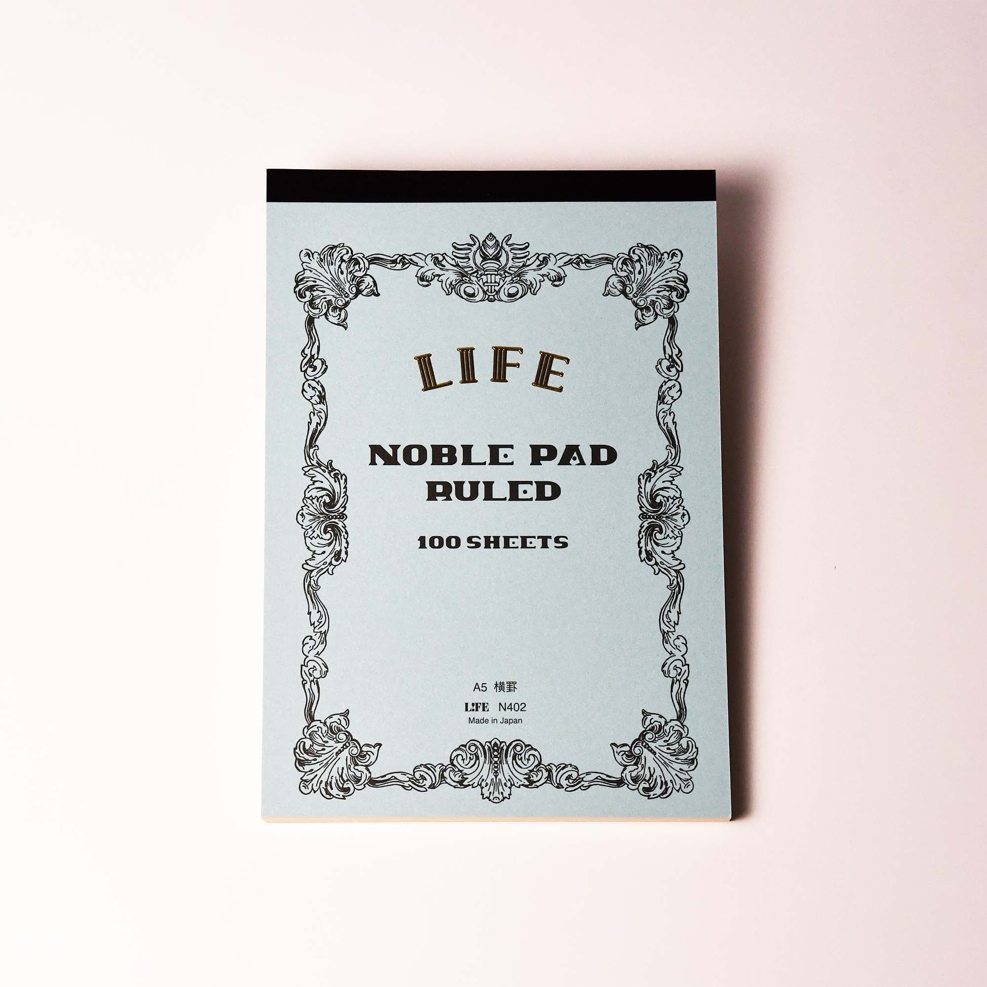 LIFE Noble Pad Ruled 100 Sheets A5 N402 Made in Japan Notepads Mint