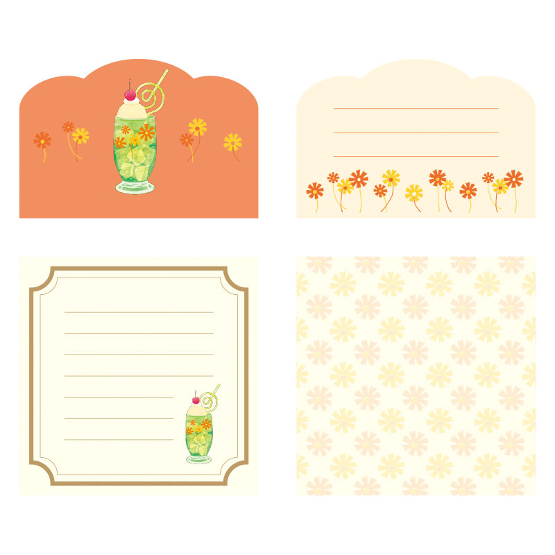 Aderia Retro Memo note, Japanese retro illustration and high-quality design