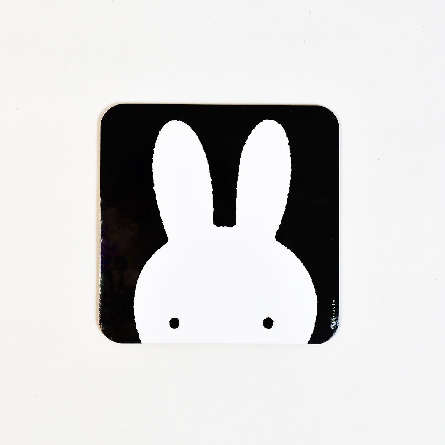 [Miffy] Cork Coaster - Face B&W