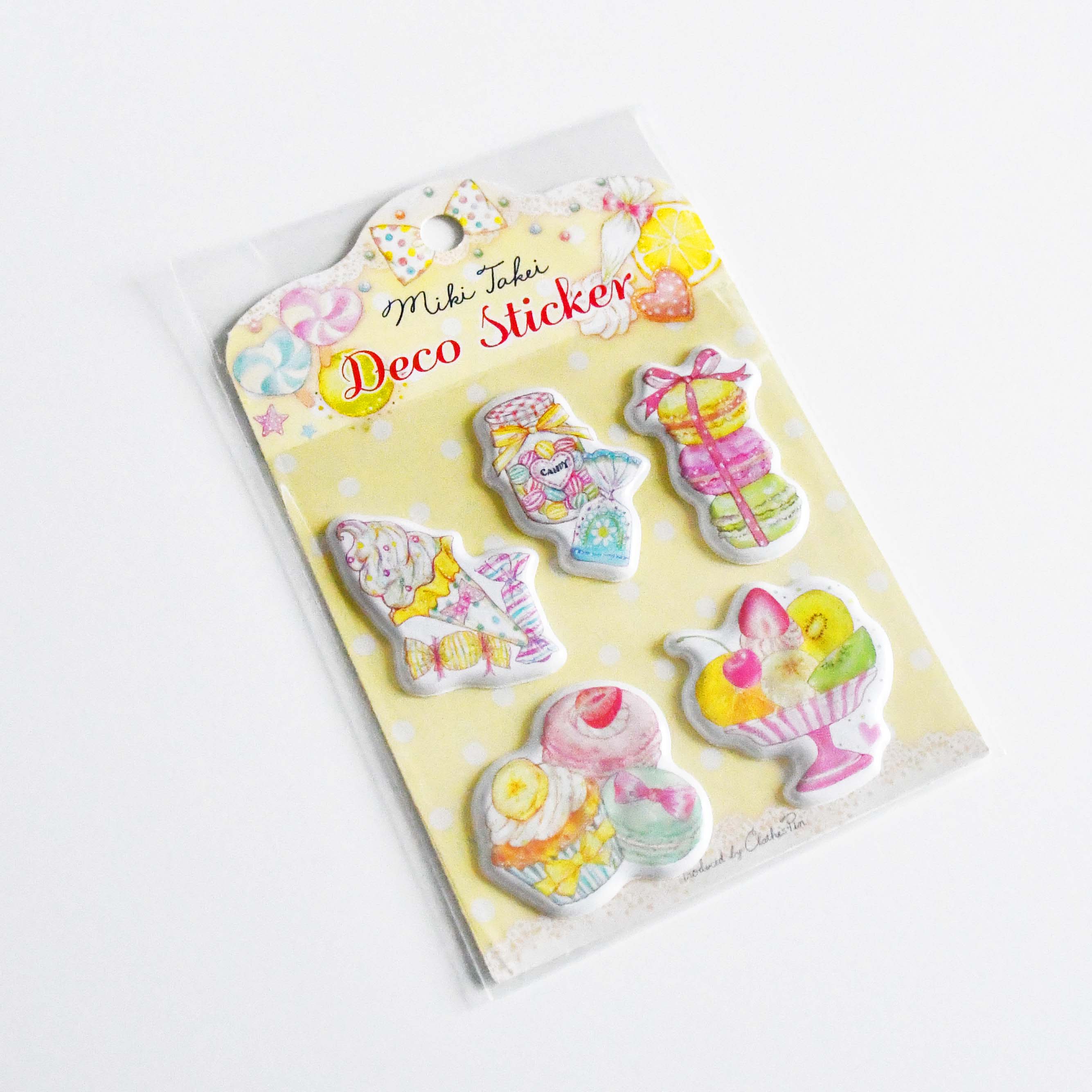 Miki Takei Japanese illustrator PVC Deco Sticker Sweets