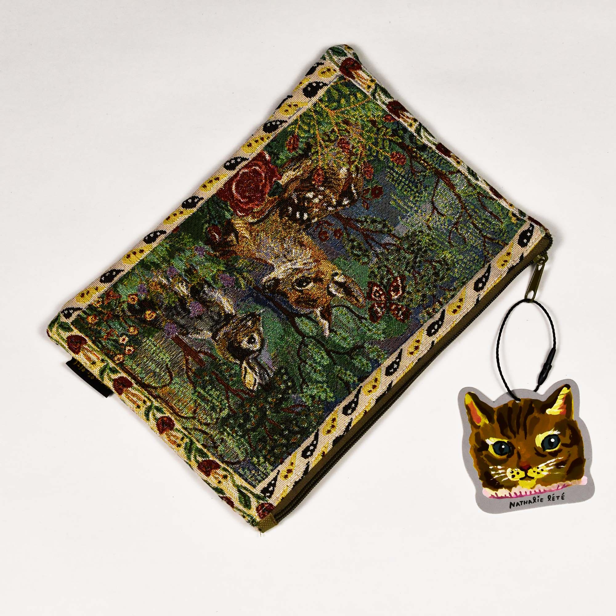 Nathalie Lete Animal Embroidery Flat Pouch Bambi