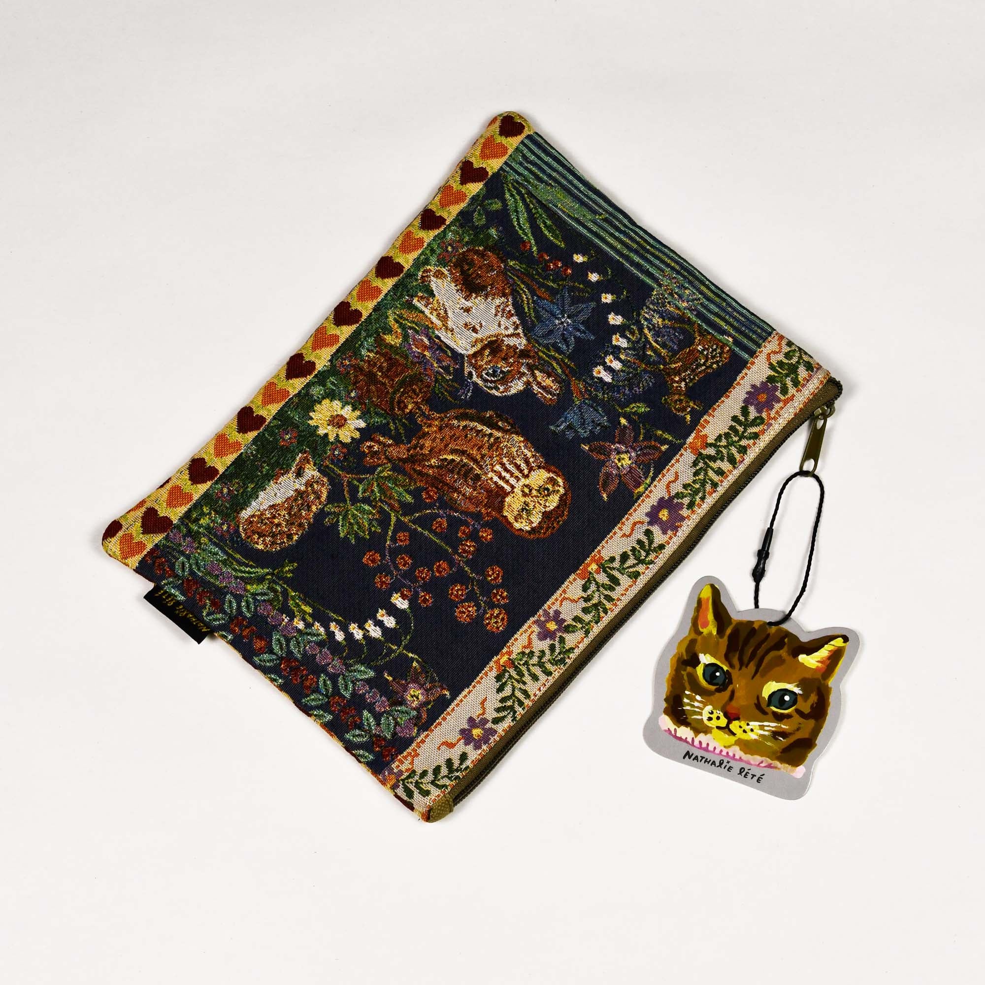 Nathalie Lete Animal Embroidery Flat Pouch Owl