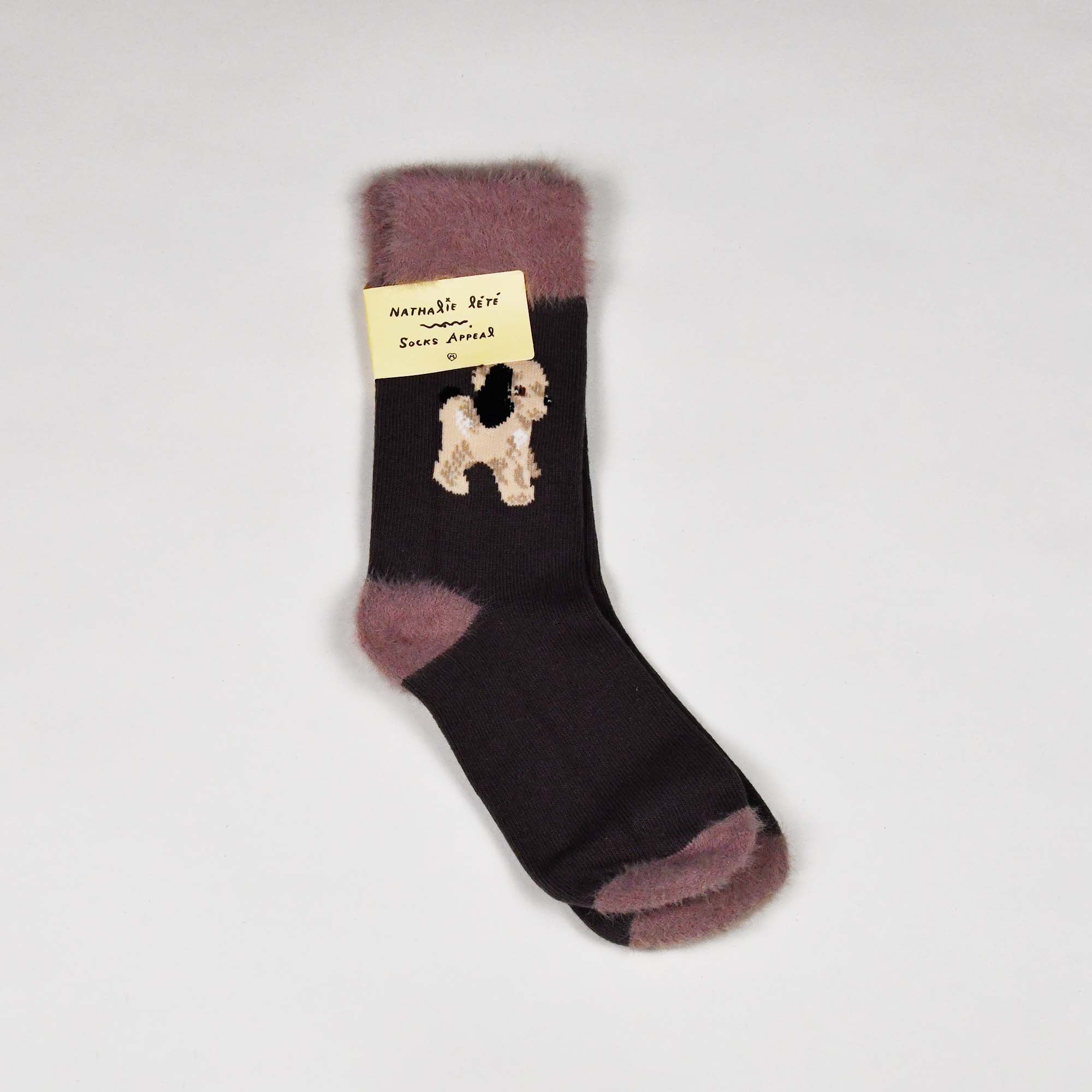 Nathalie Lete Luxury Socks Fluffy Puppy