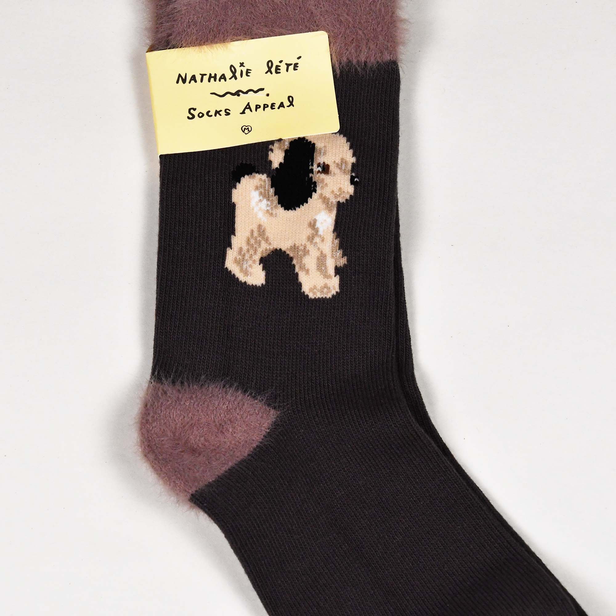 Nathalie Lete Luxury Socks Fluffy Puppy