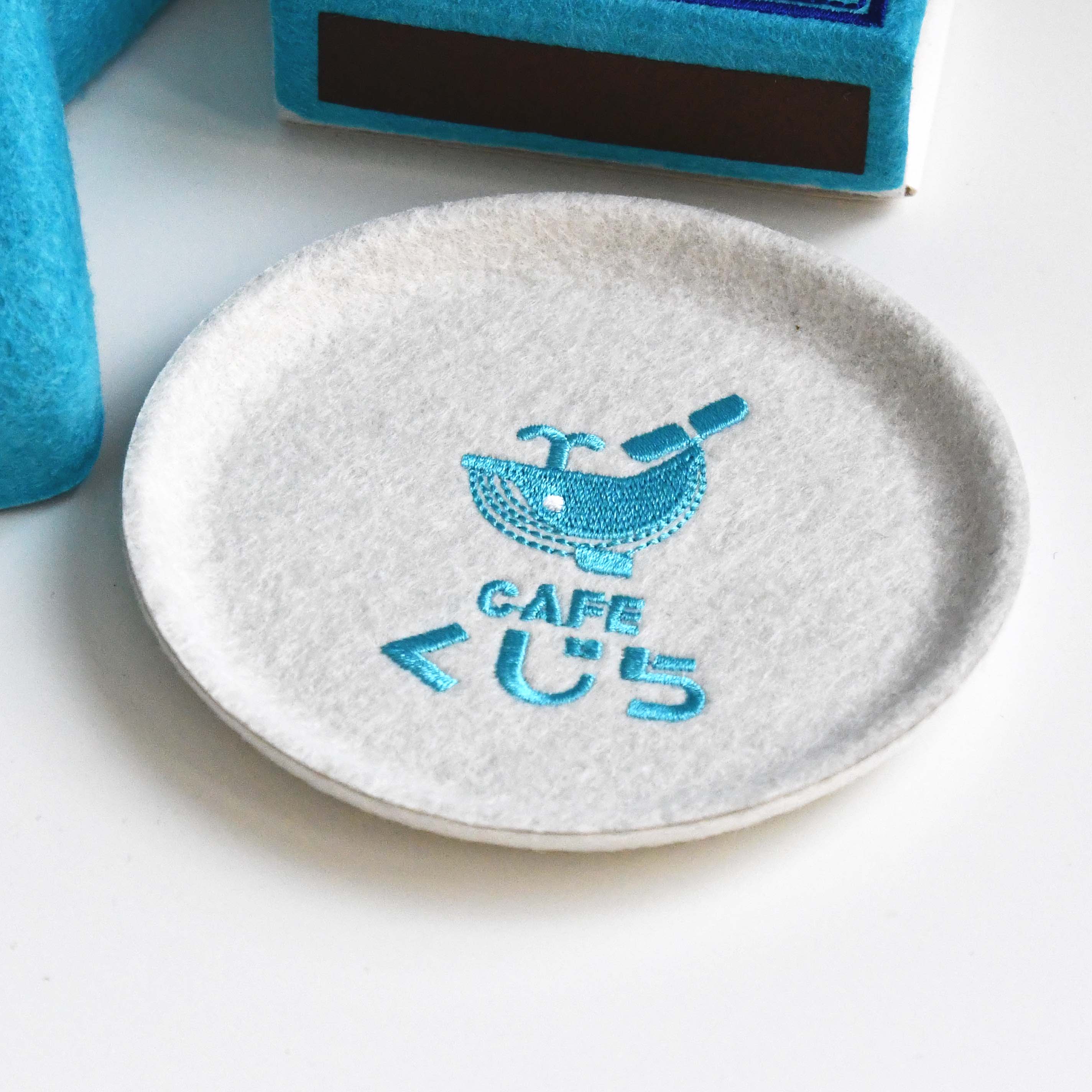 P+G Design Felt Coaster Tray Cafe Wale