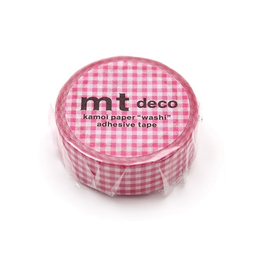 mt. Deco Masking Tape Check Pink, Japanese brand