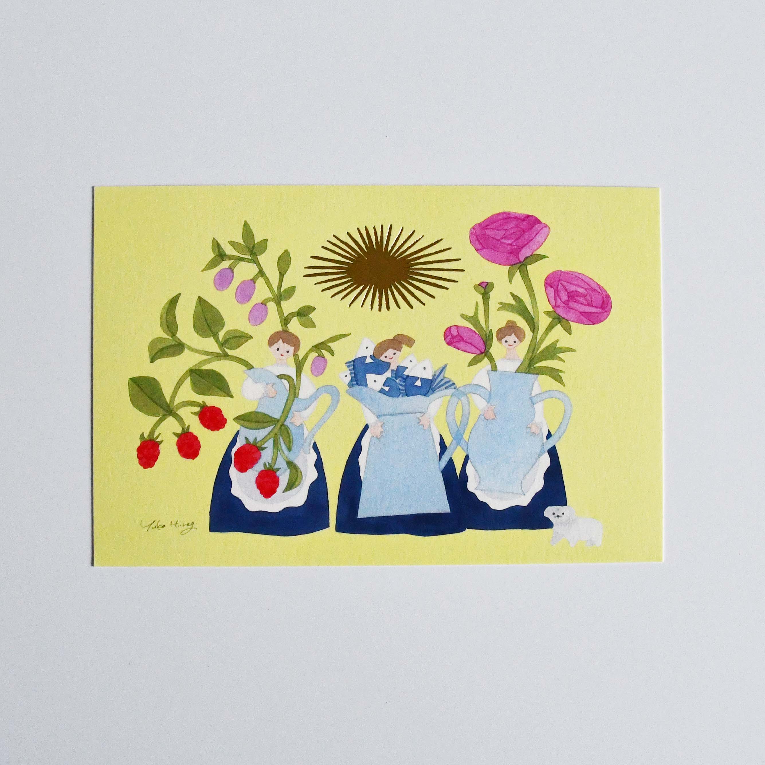 Yuka Hiragi Japanese illustrator Postcard Rich fruits
