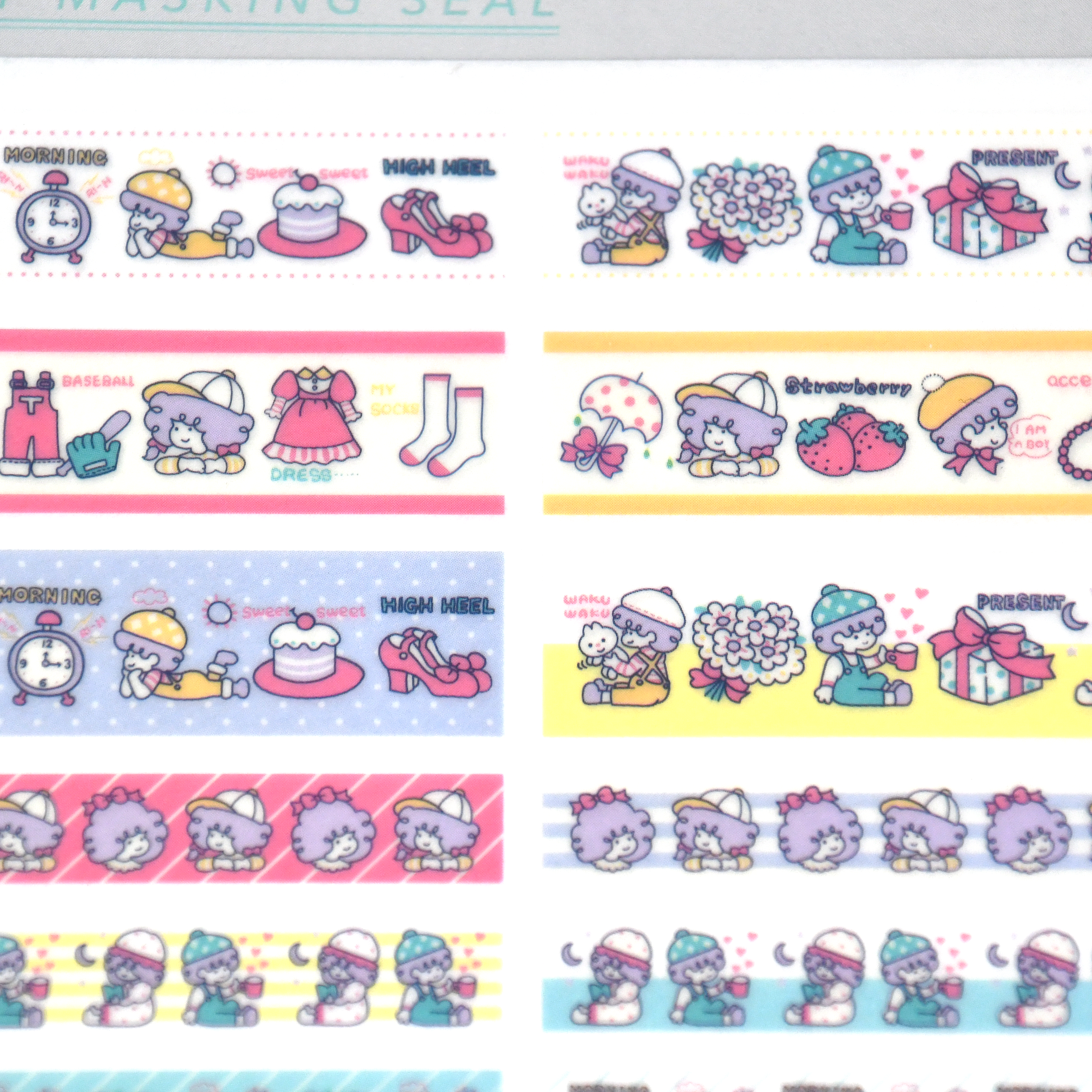 Shimojima Masking tape sticker, Japanese retro character 