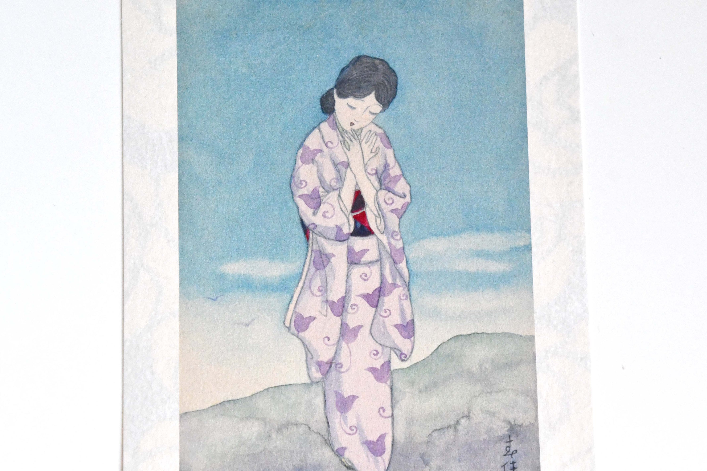 Shunka Takahashi Kimono, Japanese illustration Postcard