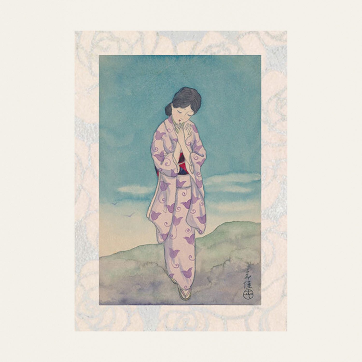 Shunka Takahashi Kimono, Japanese illustration Postcard