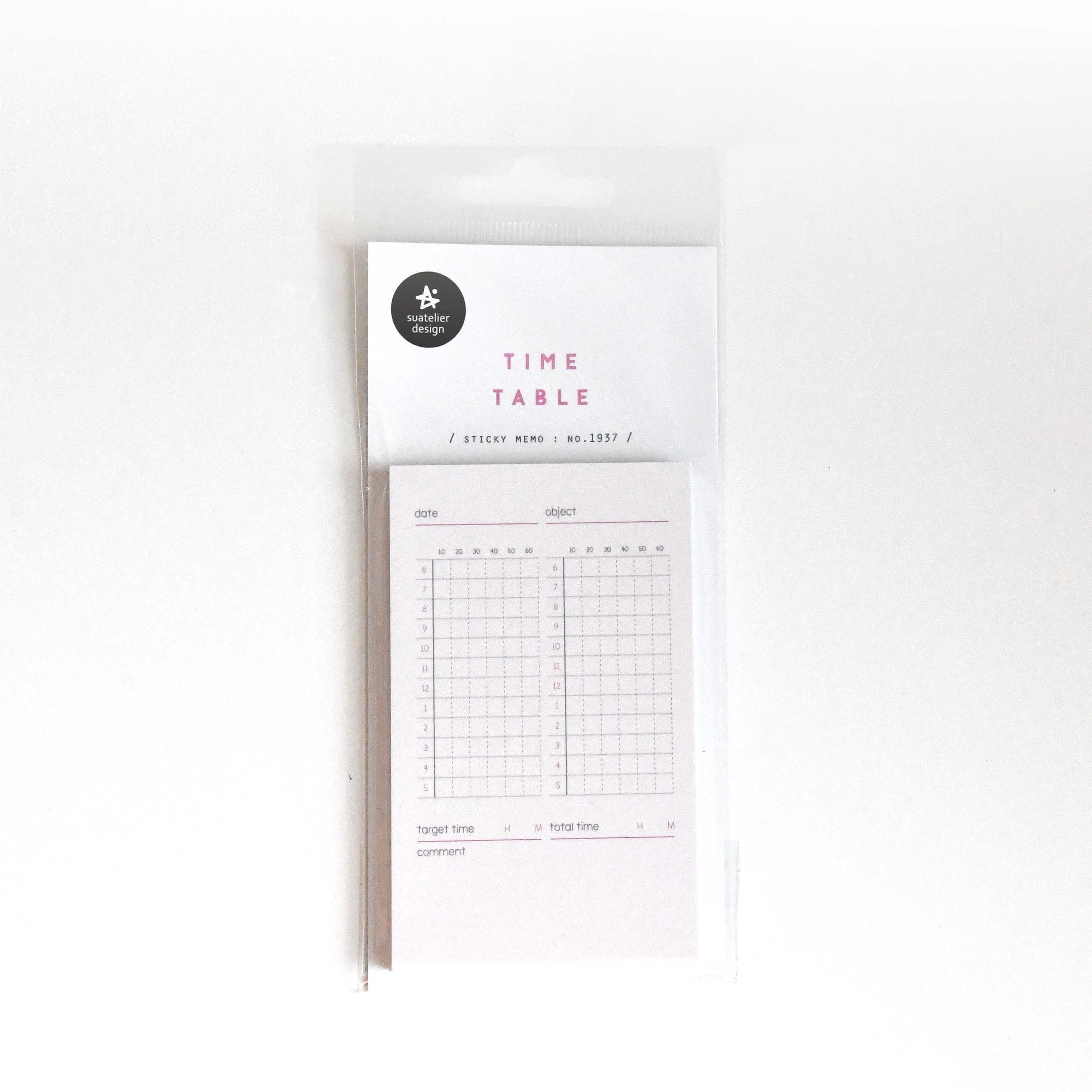 Suatelier Time Table Sticky Memo