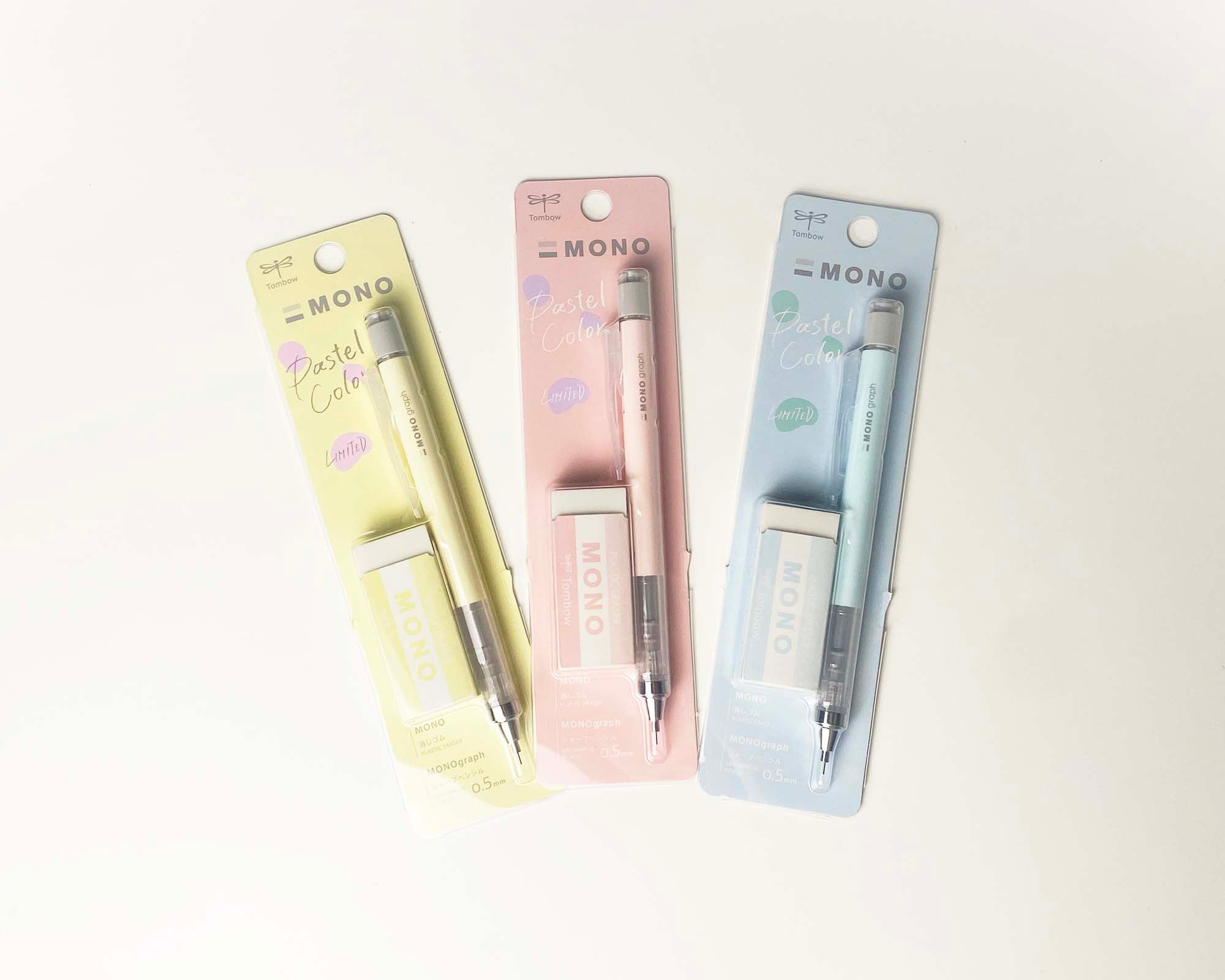 [Tombow] Mono Graph Mechanical Pencil Pastel 0.5mm with Mono Eraser Set - Ice Blue