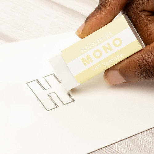 [Tombow] Mono Graph Blister Pastel 0.5mm with Mono Eraser Set - Cream Yellow