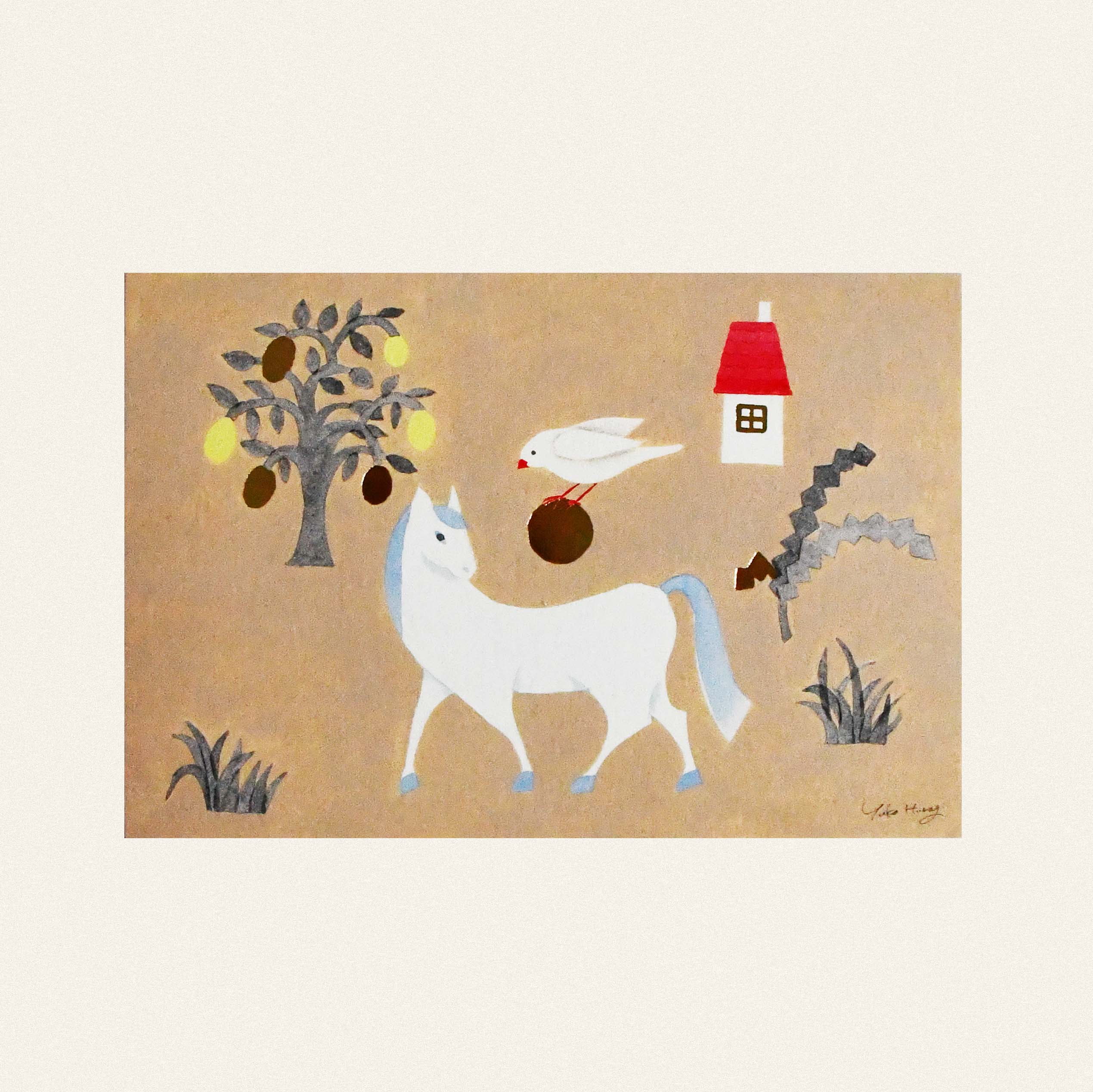 Yuka Hiragi Japanese illustrator Postcard Soft walking