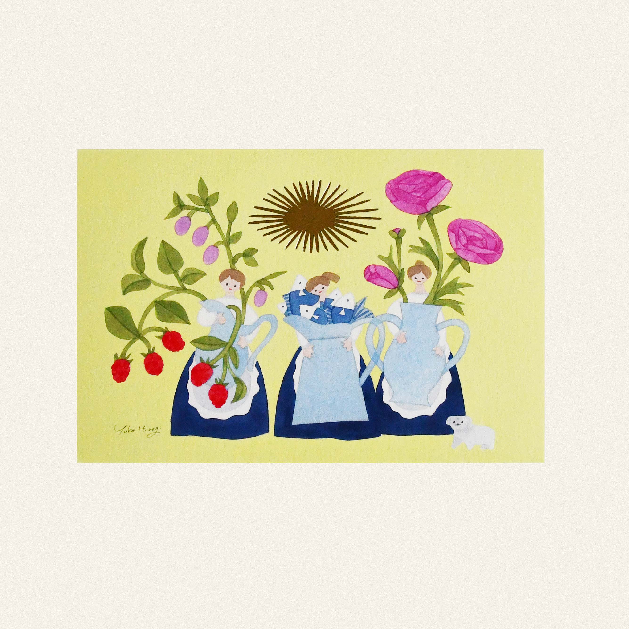 Yuka Hiragi Japanese illustrator Postcard Rich fruits