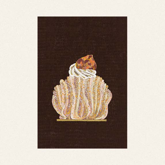 Yuko Kurihara Postcard Mont Blanc aux Marrons Threads, Japanese illustrator
