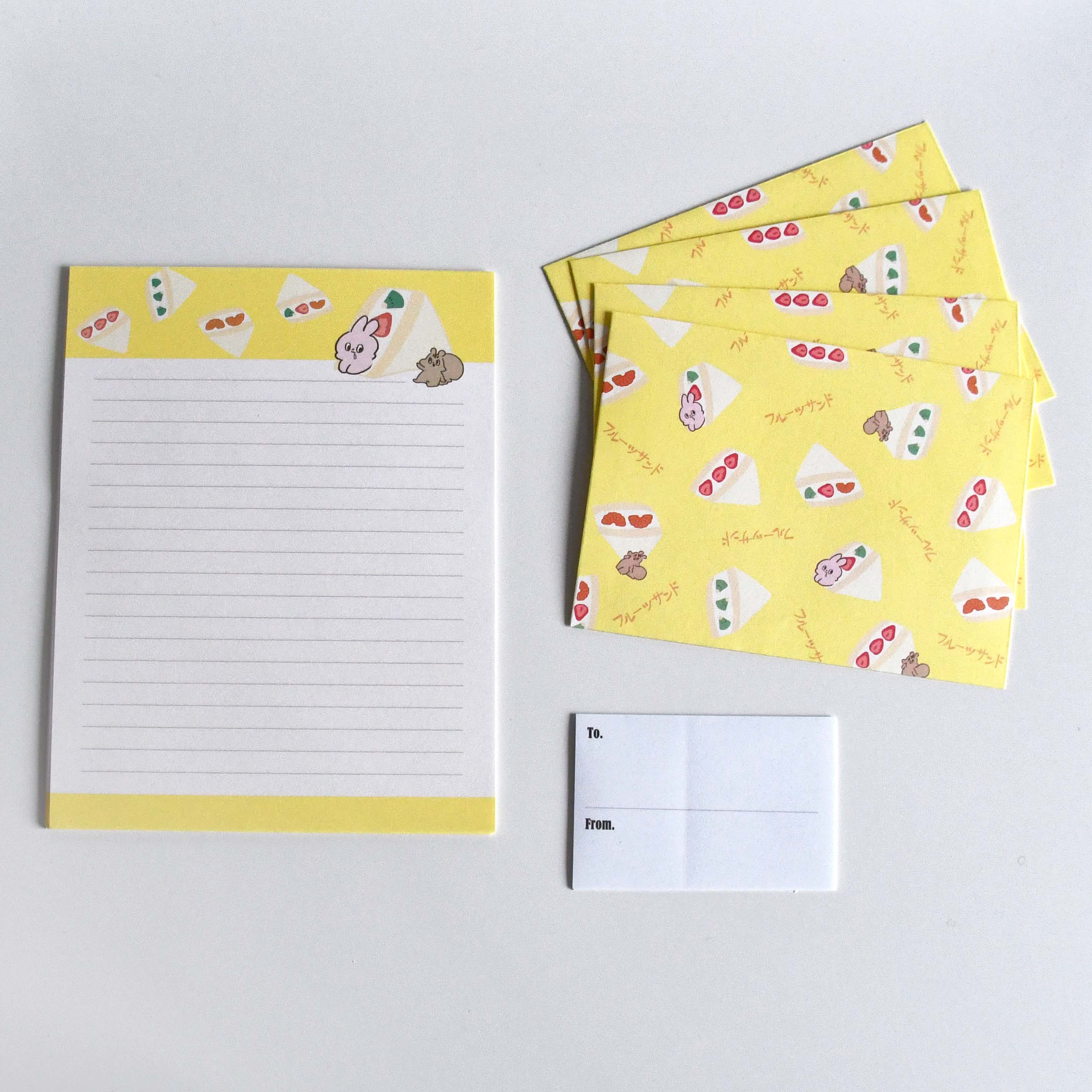 Yummy Mummy Cafe Stationary Series Made in Japan, Letter set Fruits Sand