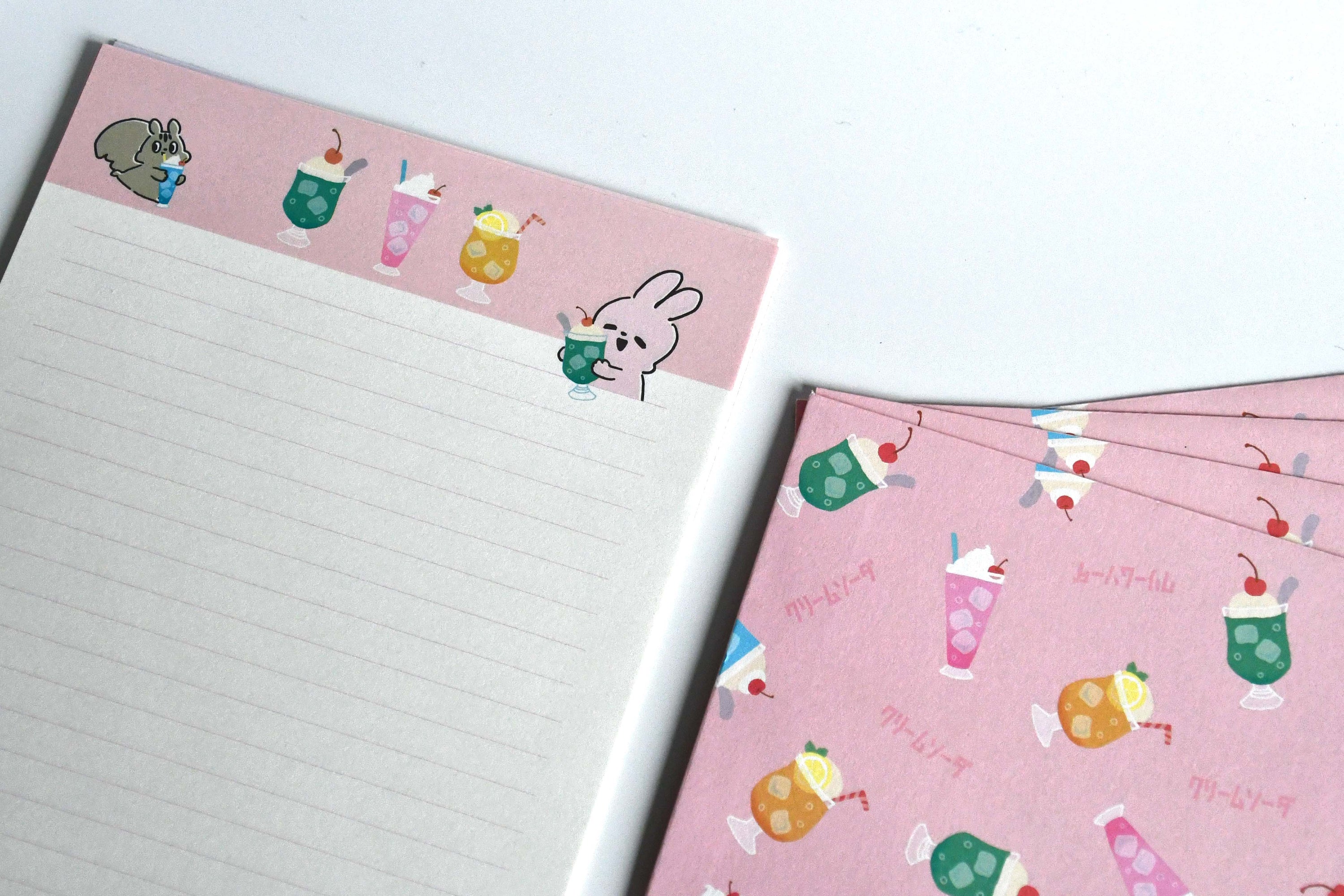 Yummy Mummy Cafe Stationary Series Made in Japan, Letter set Cream Soda