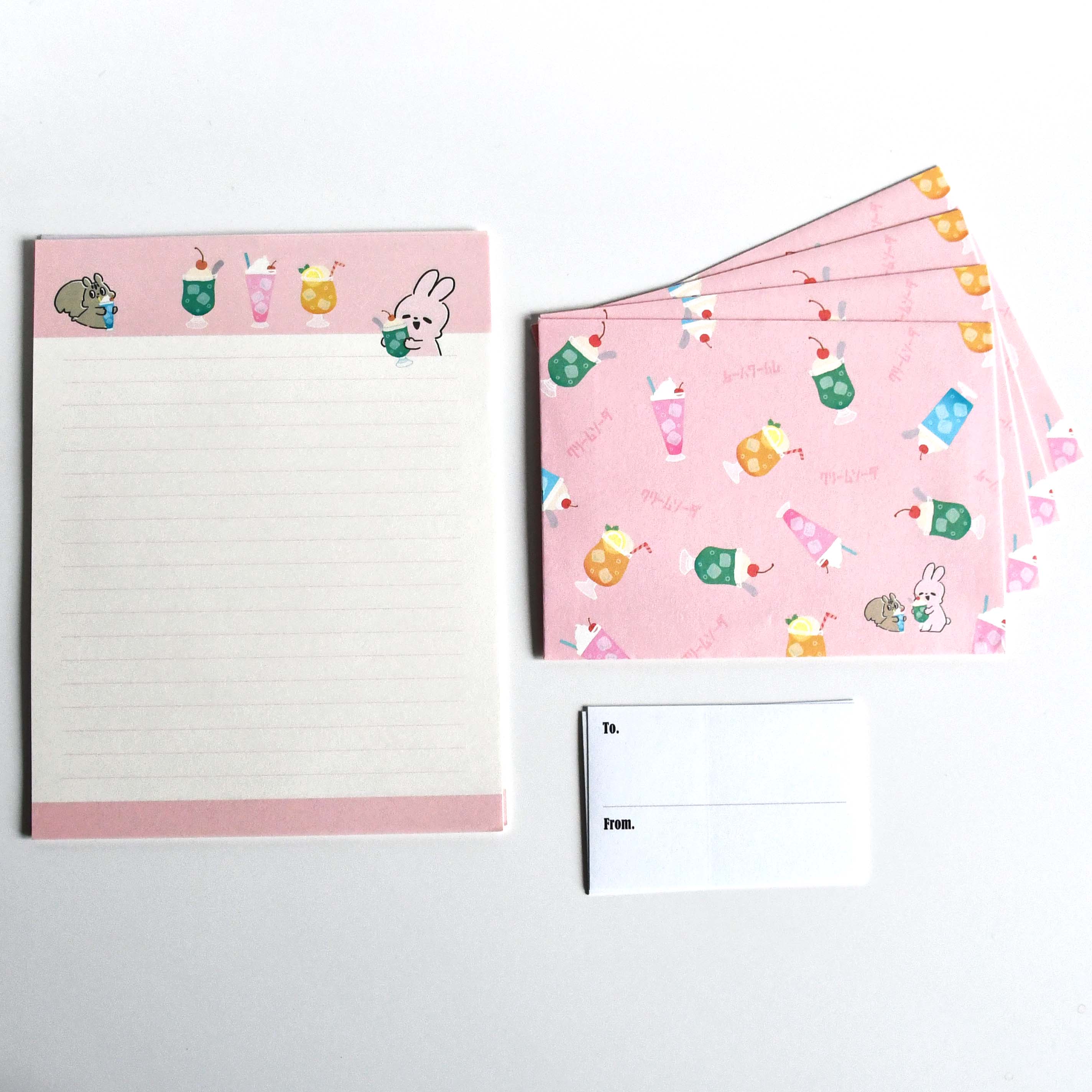 Yummy Mummy Cafe Stationary Series Made in Japan, Letter set Cream Soda