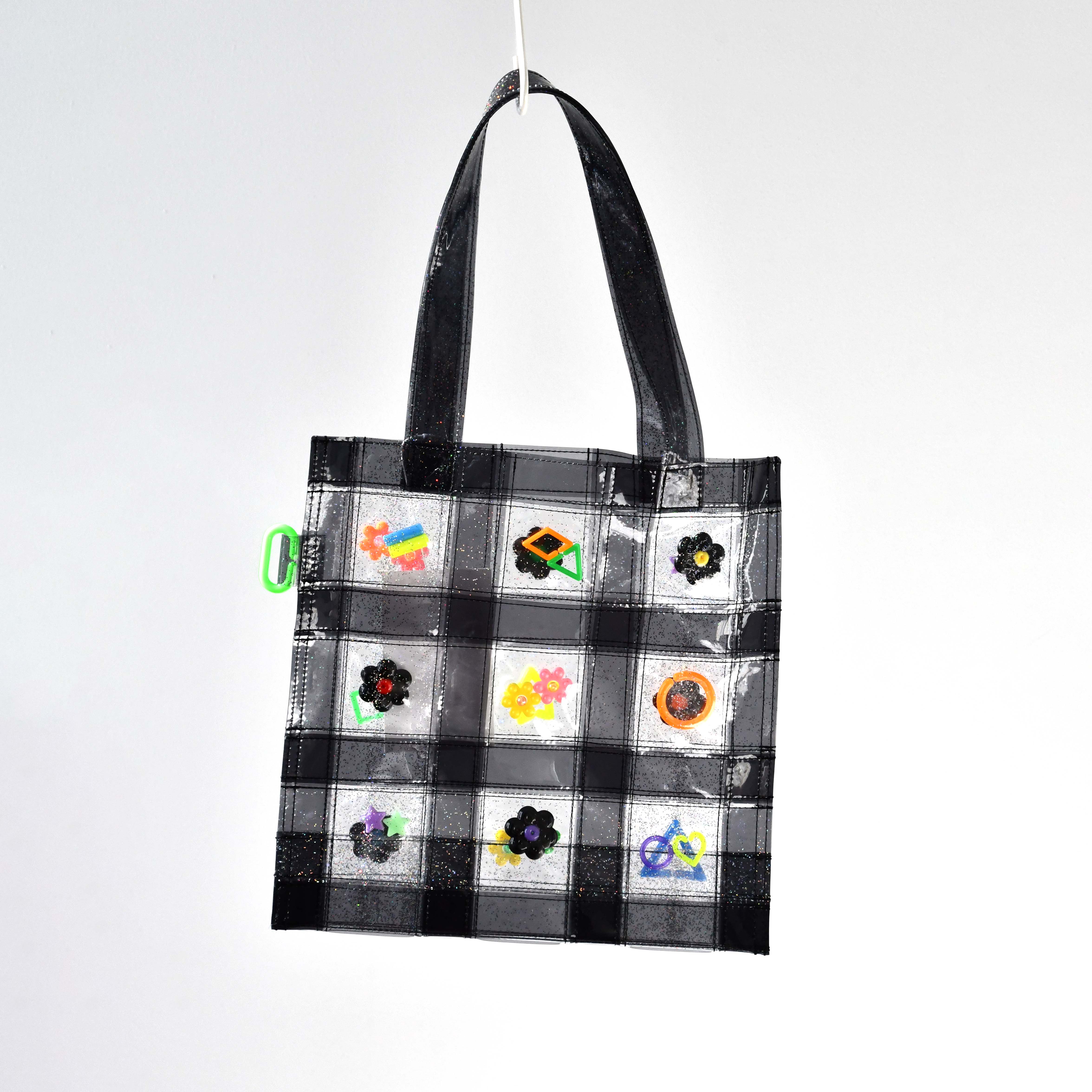 YURIKO ETO] PVC Bag with Charms - Black – iii