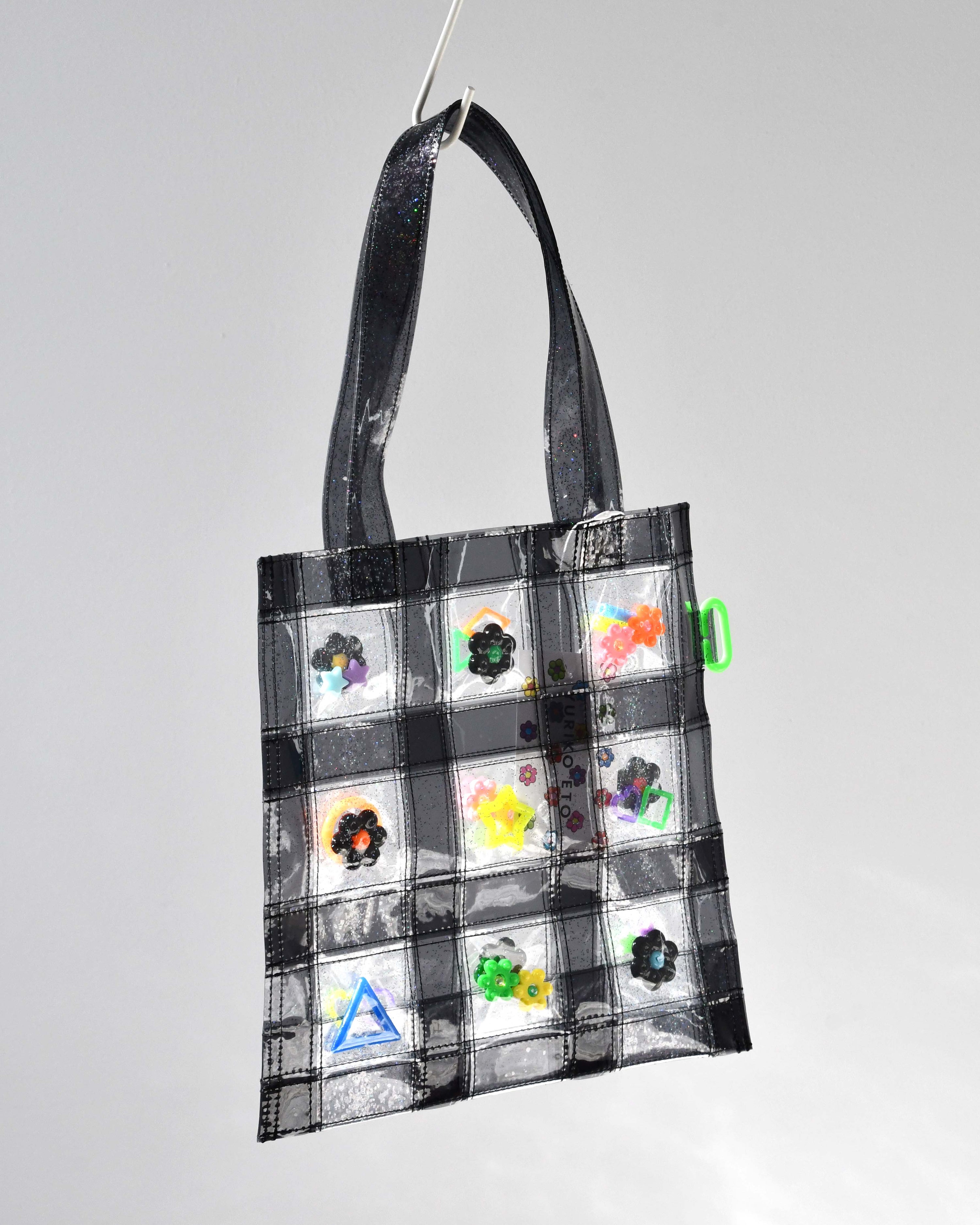 YURIKO ETO Japanese designer, POP PVC Bag with Charms, Black