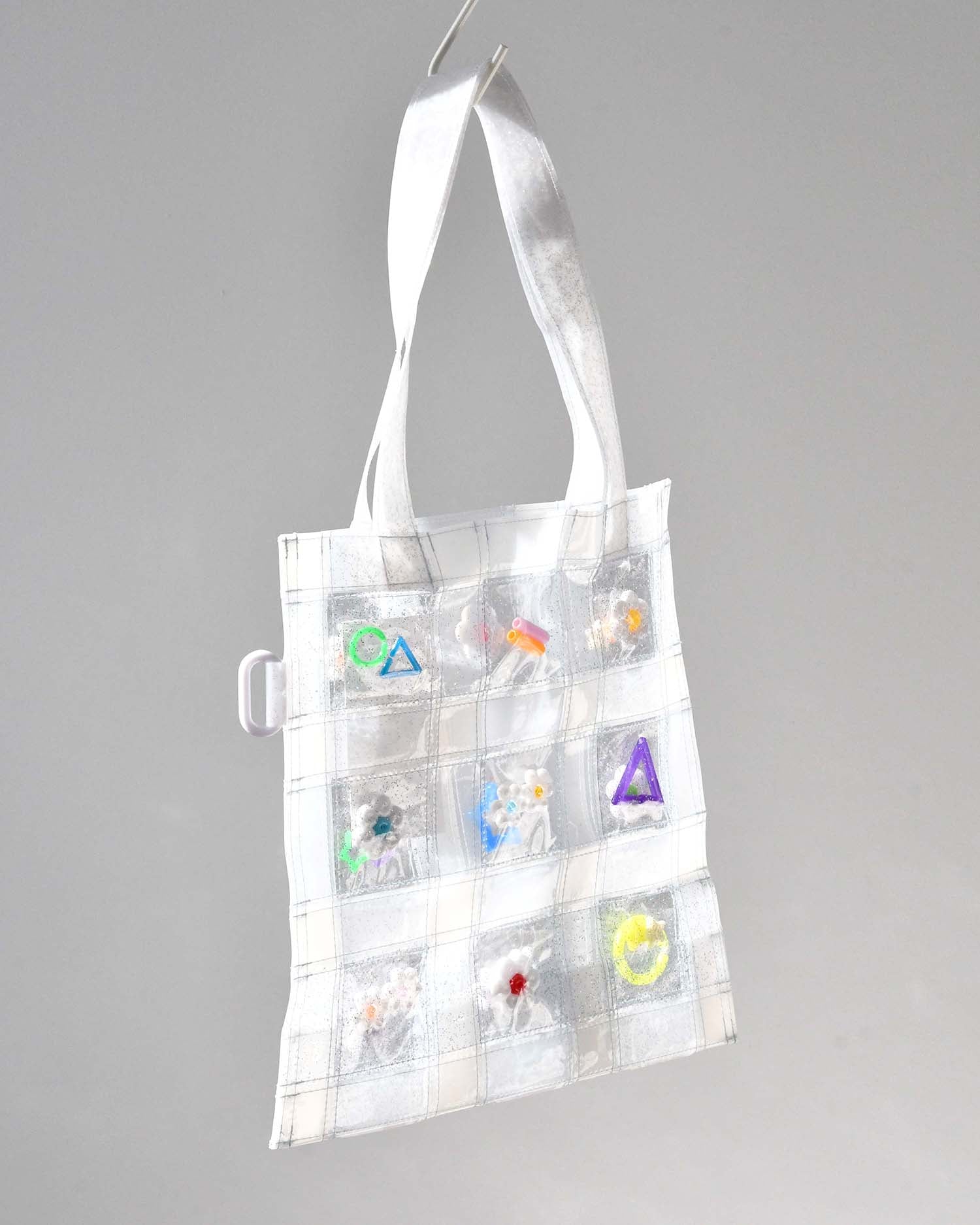 YURIKO ETO Japanese designer, POP PVC Bag with Charms, White