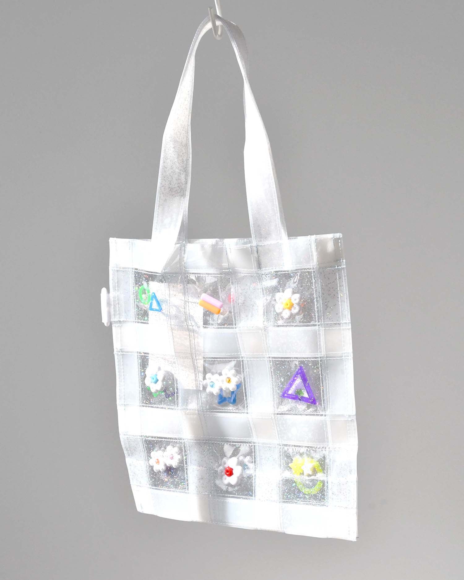 YURIKO ETO Japanese designer, POP PVC Bag with Charms, White