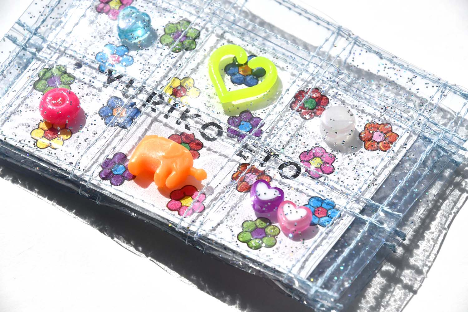 YURIKO ETO Japanese designer, POP PVC Card case with Charms, Clear